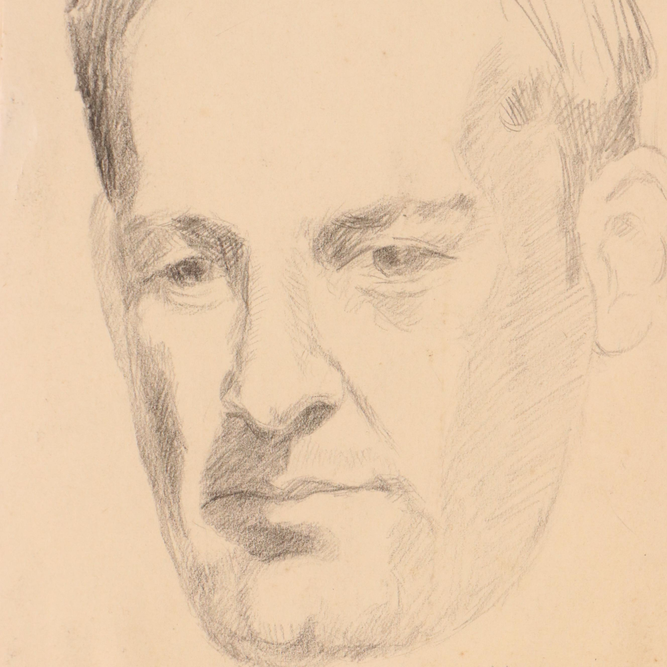 Harvey Shepard and David Templeton Graphite Portrait Drawings and More, 20th C.