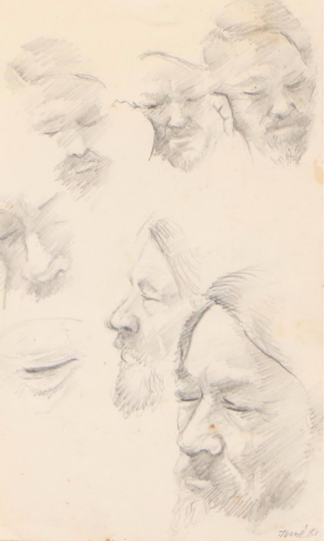 Harvey Shepard and David Templeton Graphite Portrait Drawings and More, 20th C.