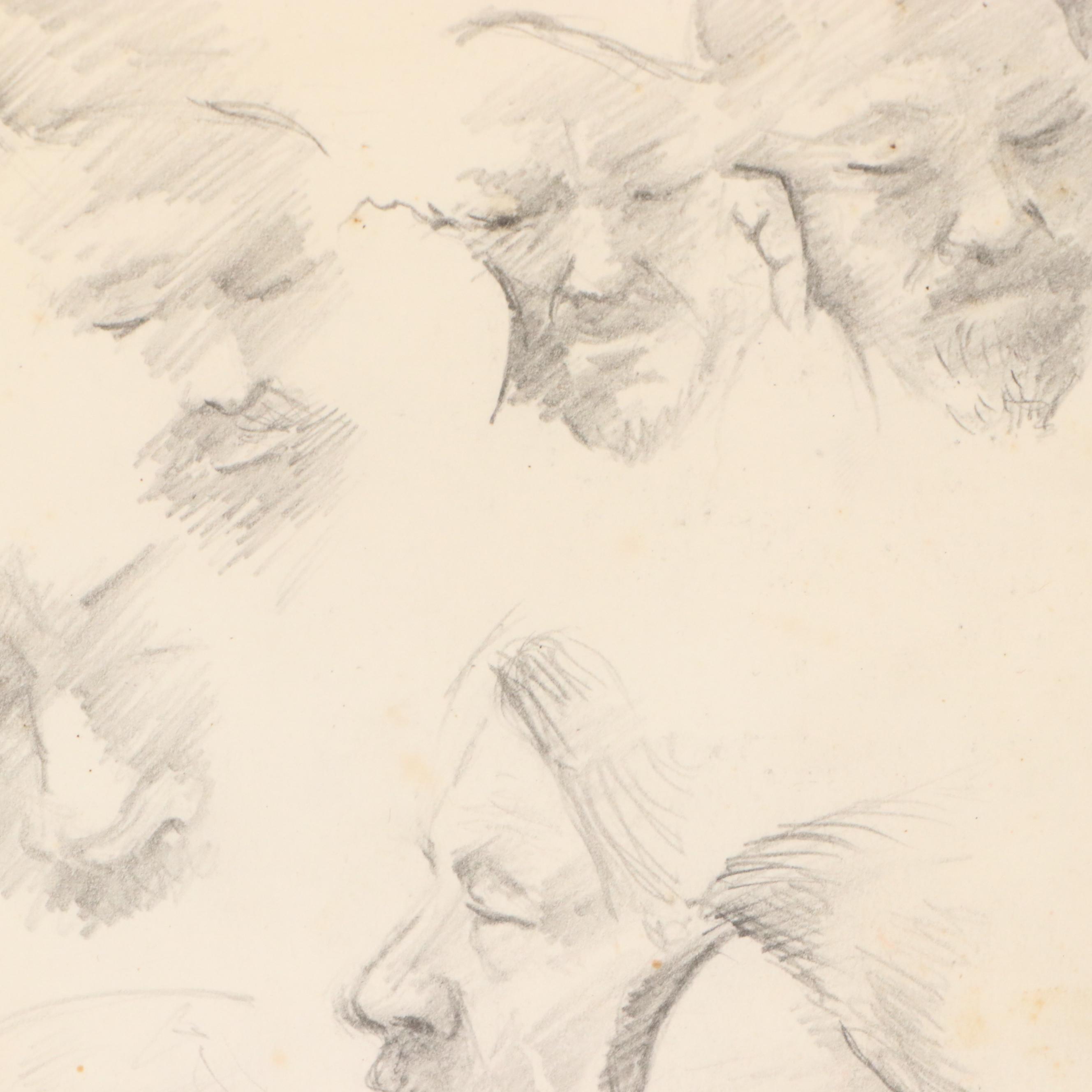 Harvey Shepard and David Templeton Graphite Portrait Drawings and More, 20th C.