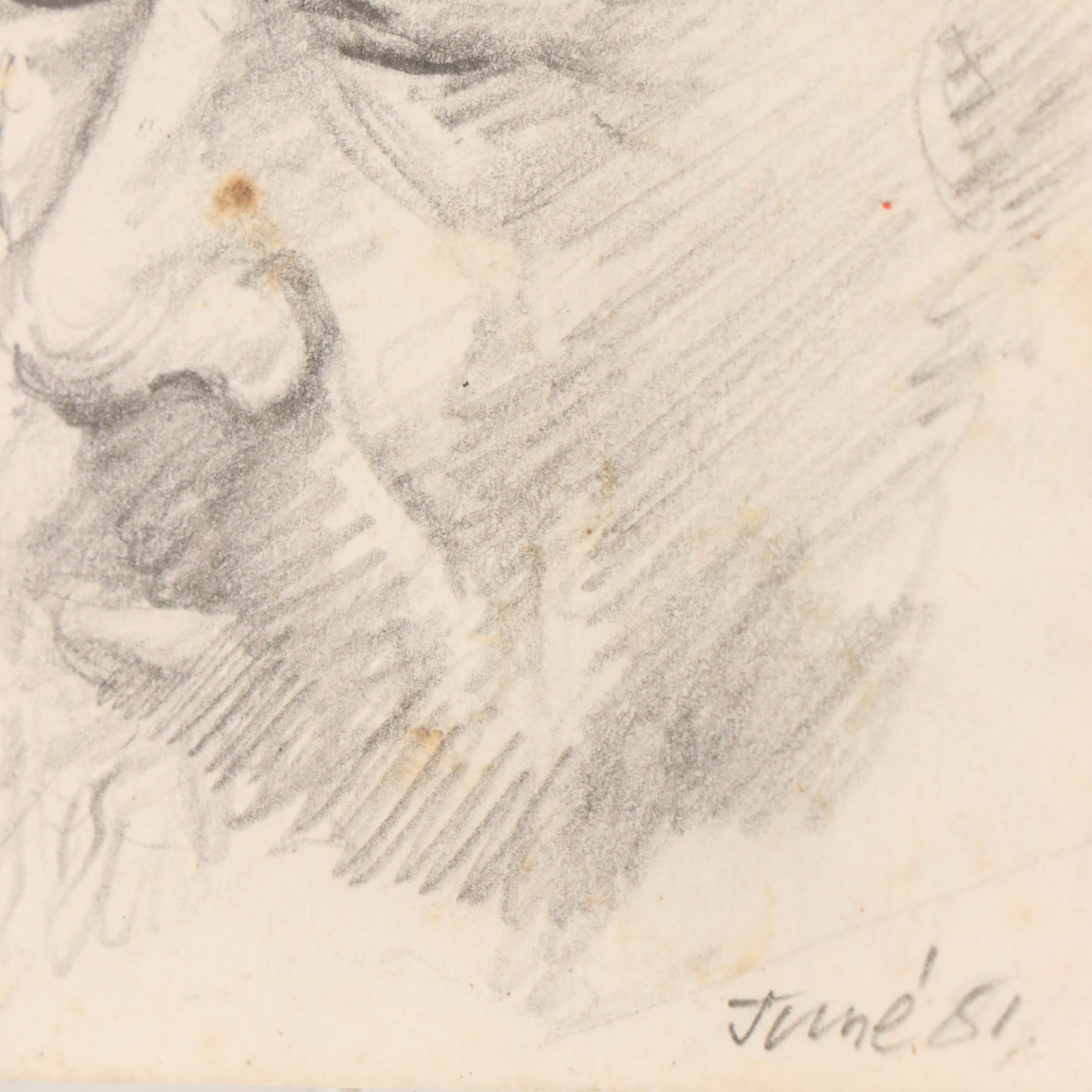 Harvey Shepard and David Templeton Graphite Portrait Drawings and More, 20th C.