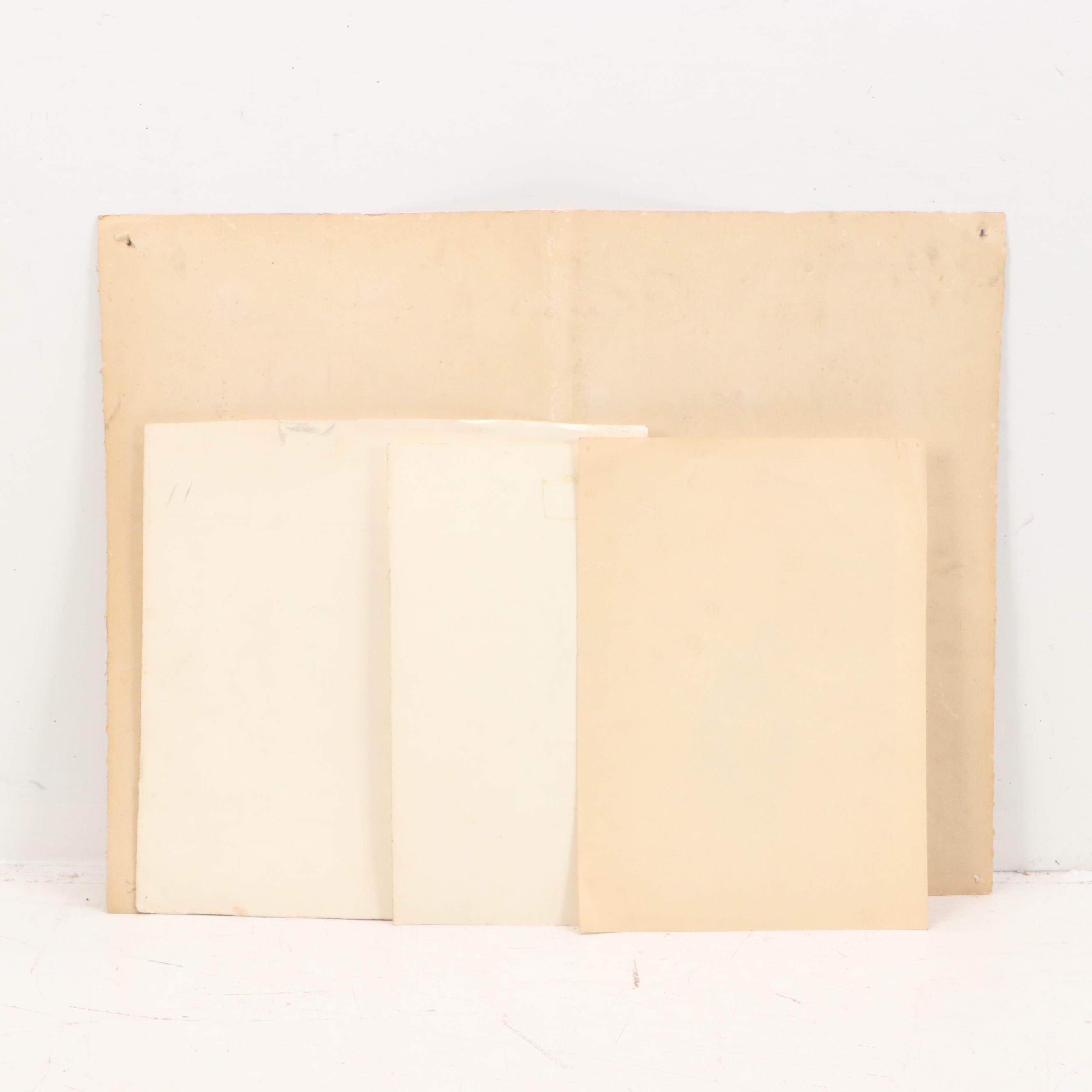 Harvey Shepard and David Templeton Graphite Portrait Drawings and More, 20th C.