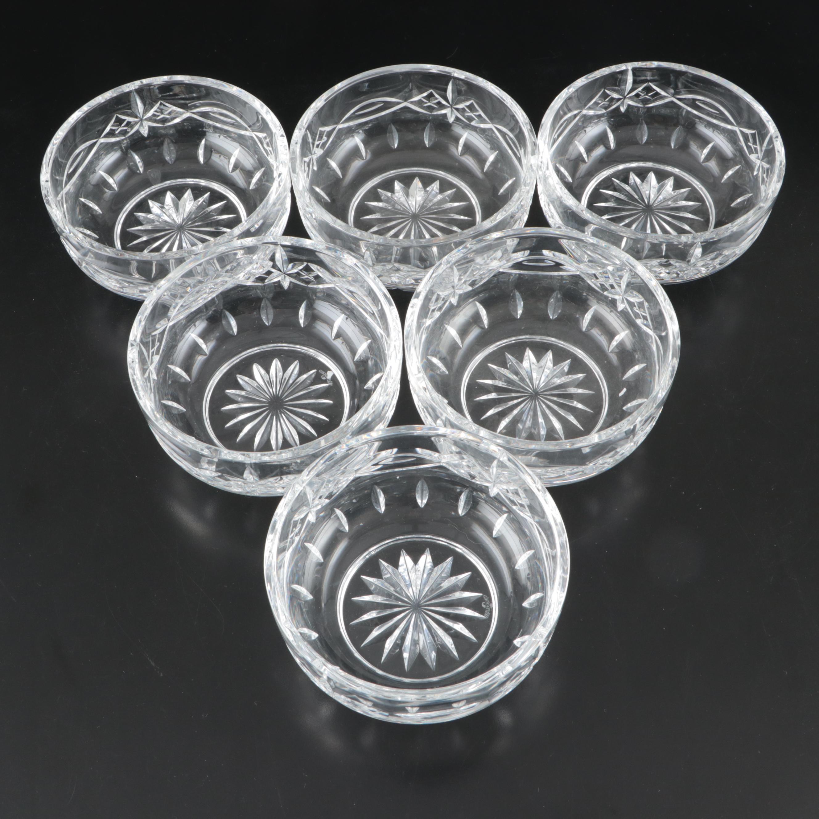 Waterford "Lismore" Biscuit Barrel and "Dolmen" Footed Bowls