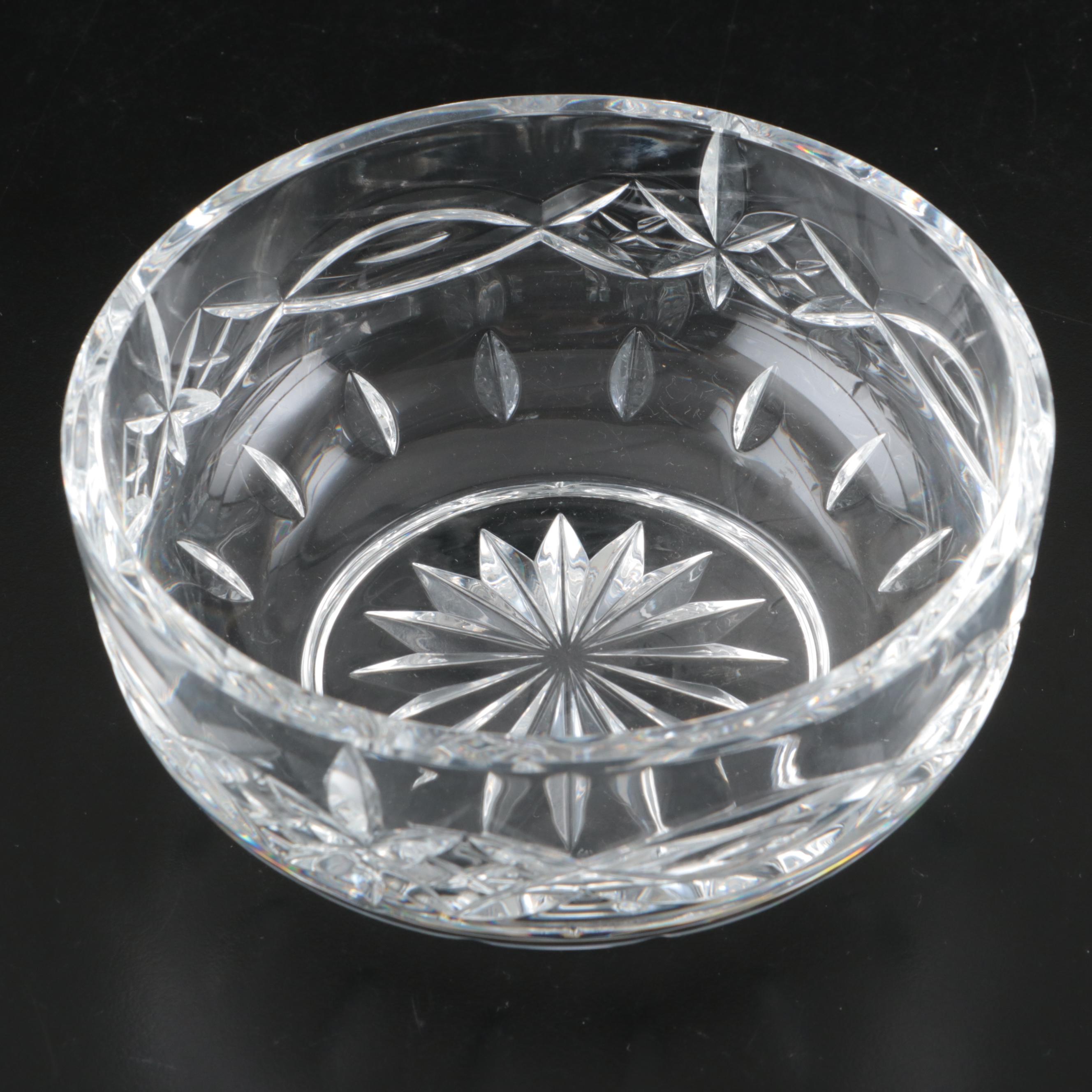 Waterford "Lismore" Biscuit Barrel and "Dolmen" Footed Bowls