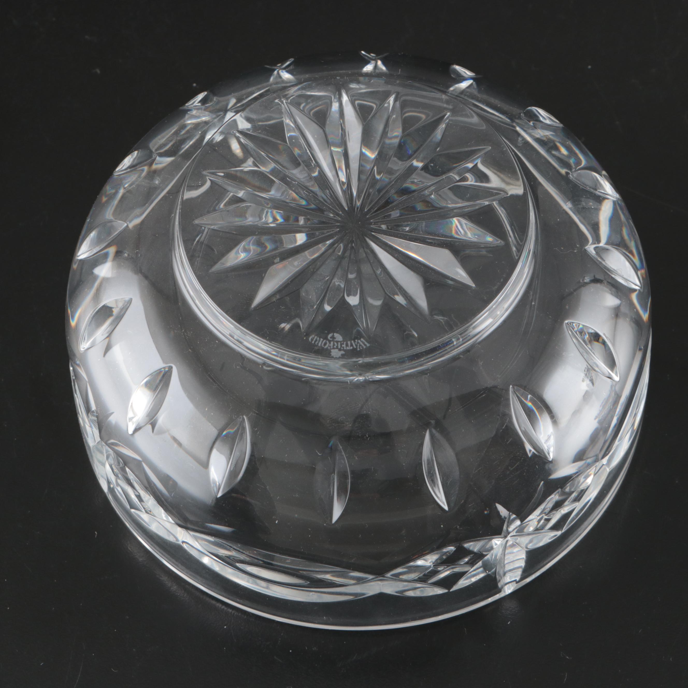 Waterford "Lismore" Biscuit Barrel and "Dolmen" Footed Bowls