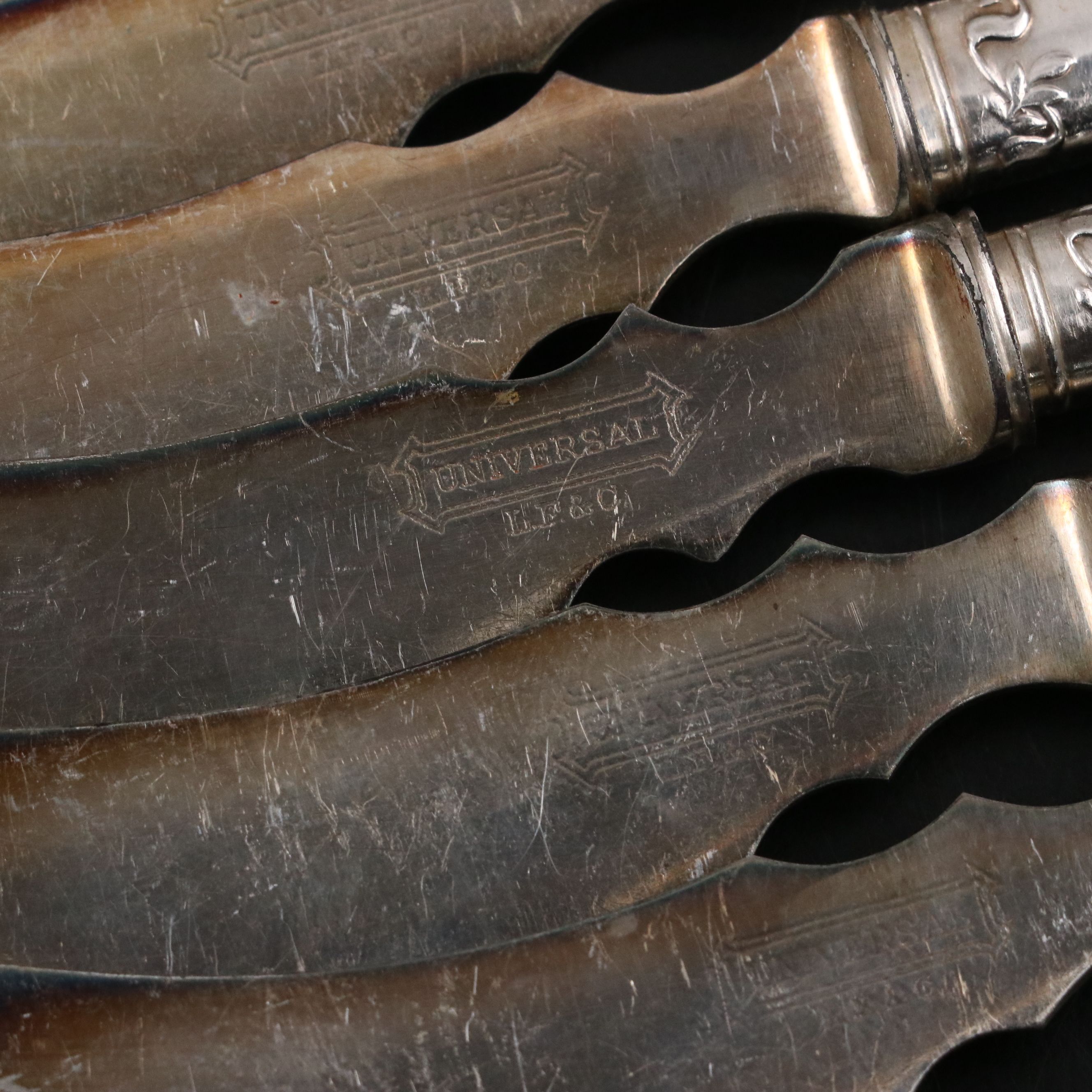 Landers, Frary, & Clark with Other Sterling Ferrule MOP Handled Flatware