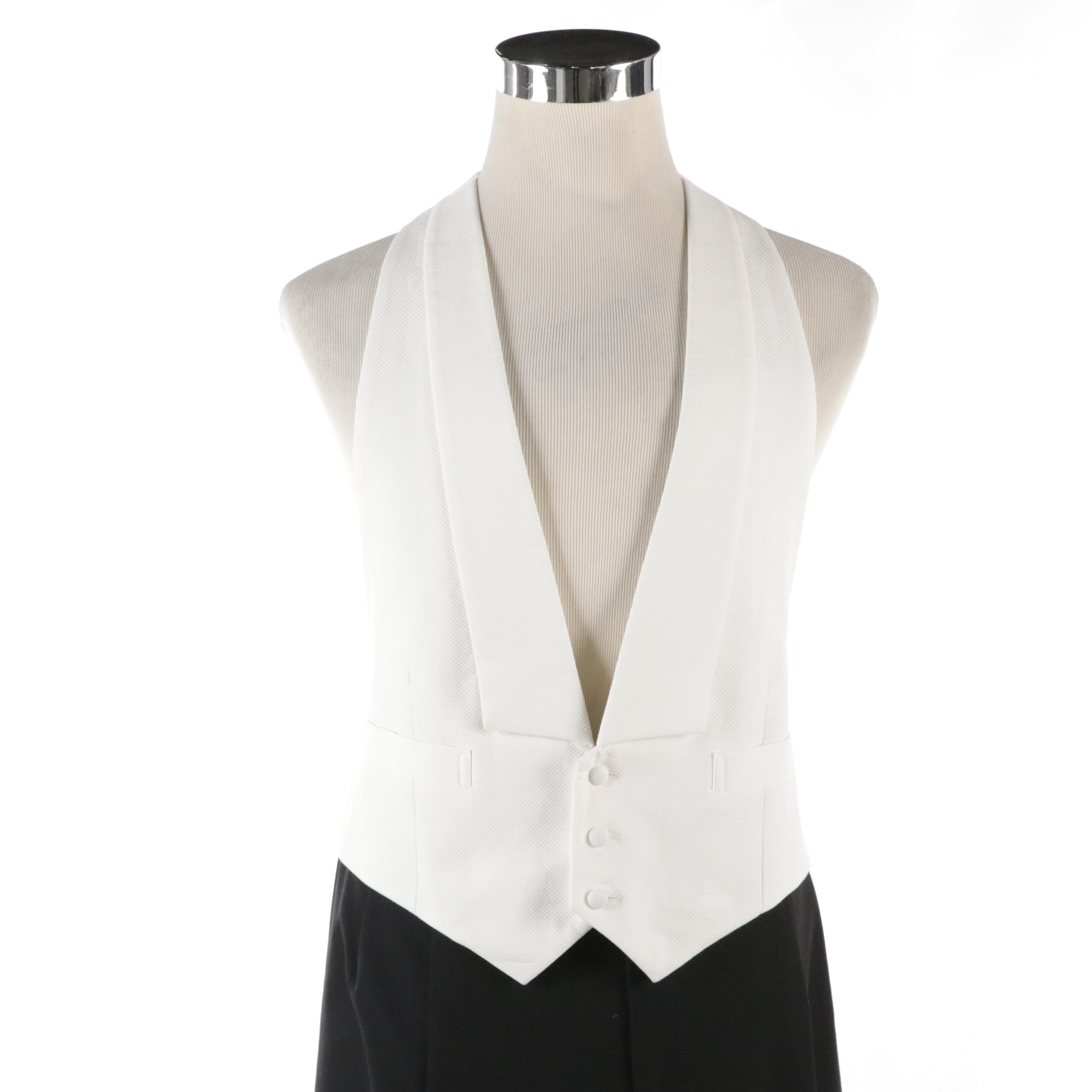 Men's Hickey-Freeman Black Wool Tailcoat & Dress Pants W Other Pique Vest & More