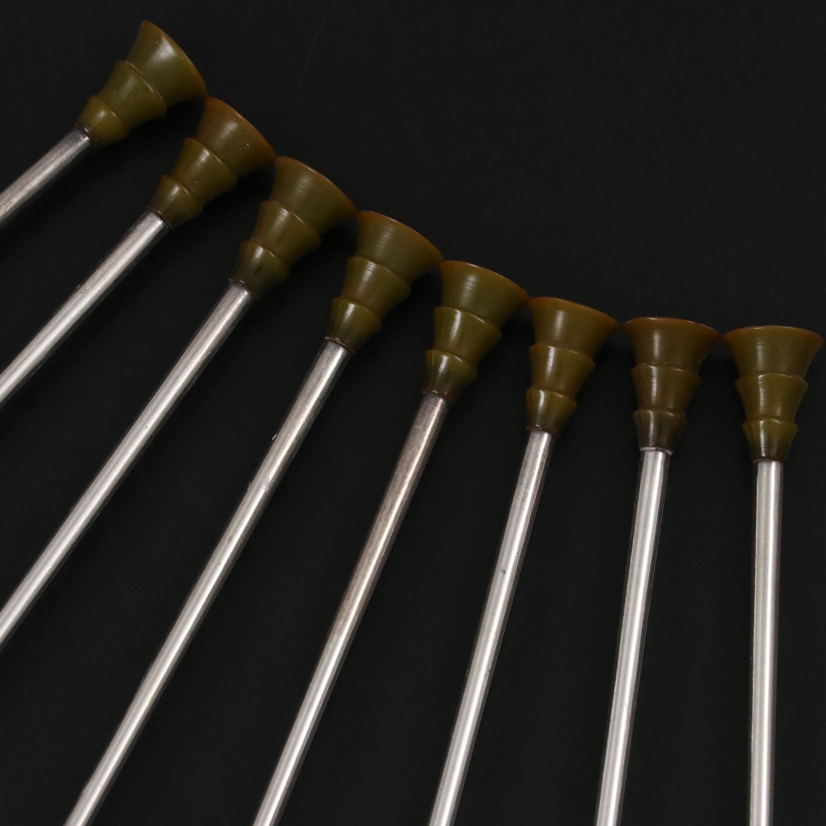 International Silver Art Deco Style Sterling Iced Tea Spoons with Plastic Tops