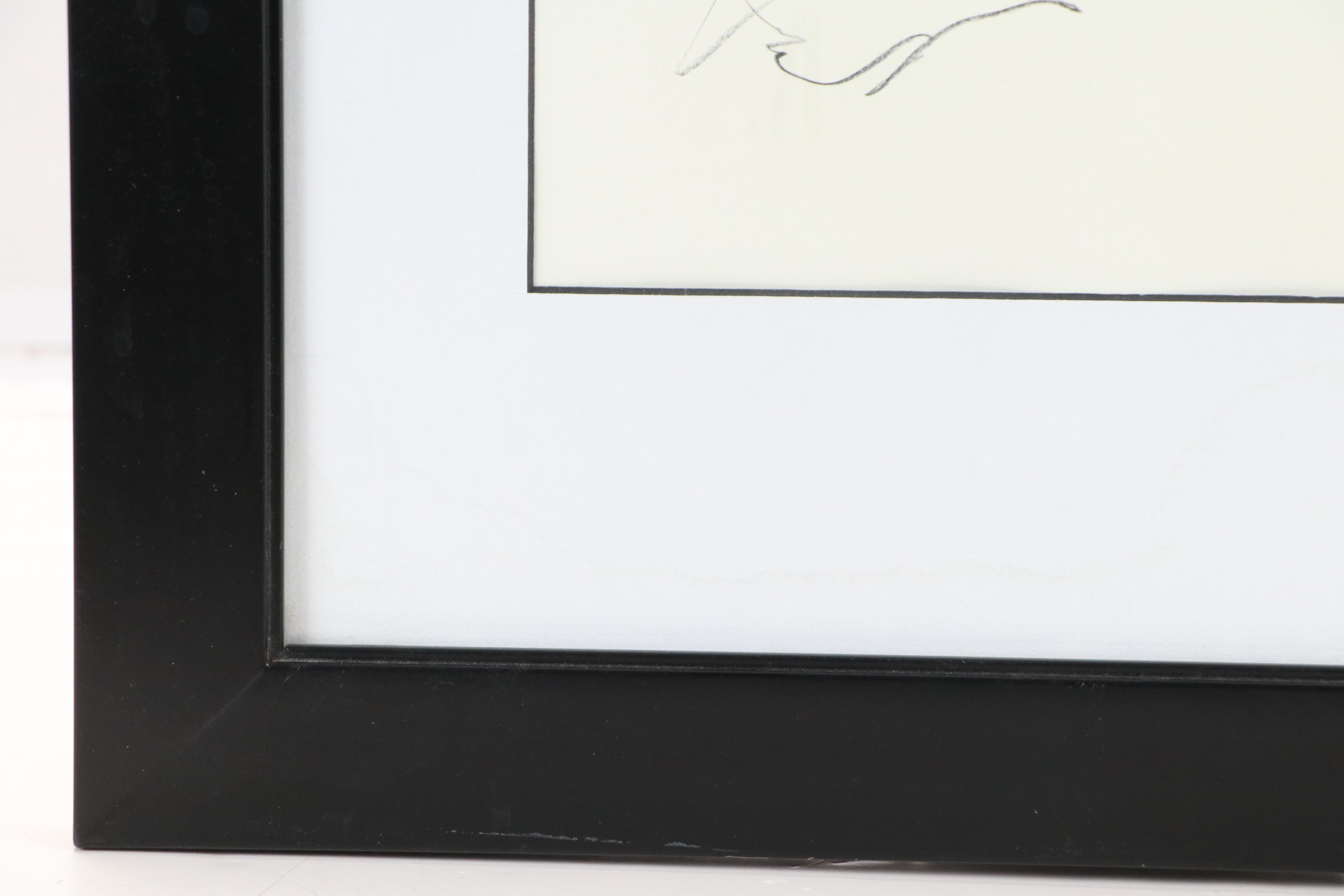 Gestural Figural Graphite Drawing of Seated Woman in Long Dress, 2010