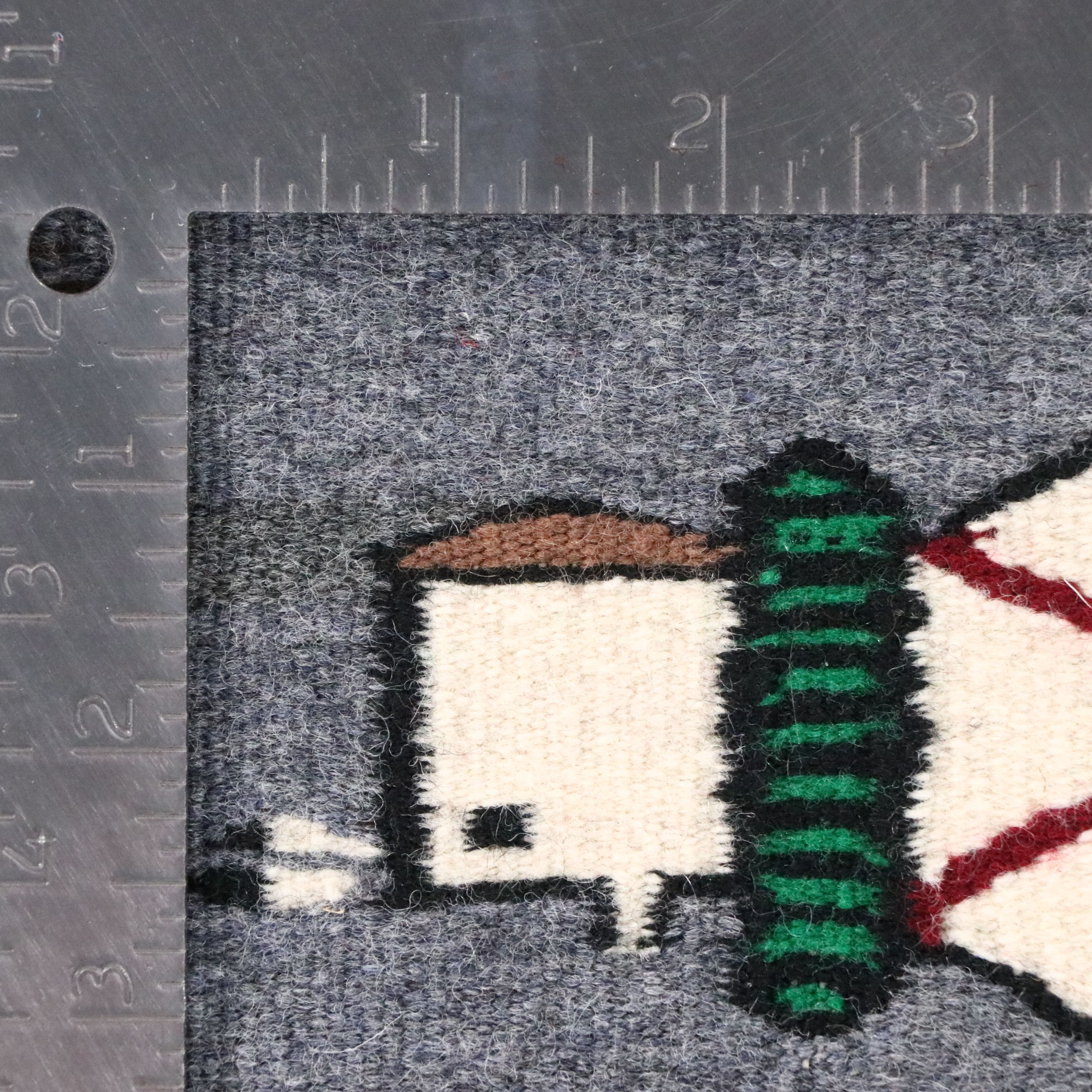 3' x 4'3 Handwoven Lola Yazzie Navajo Yei (men) Accent Rug