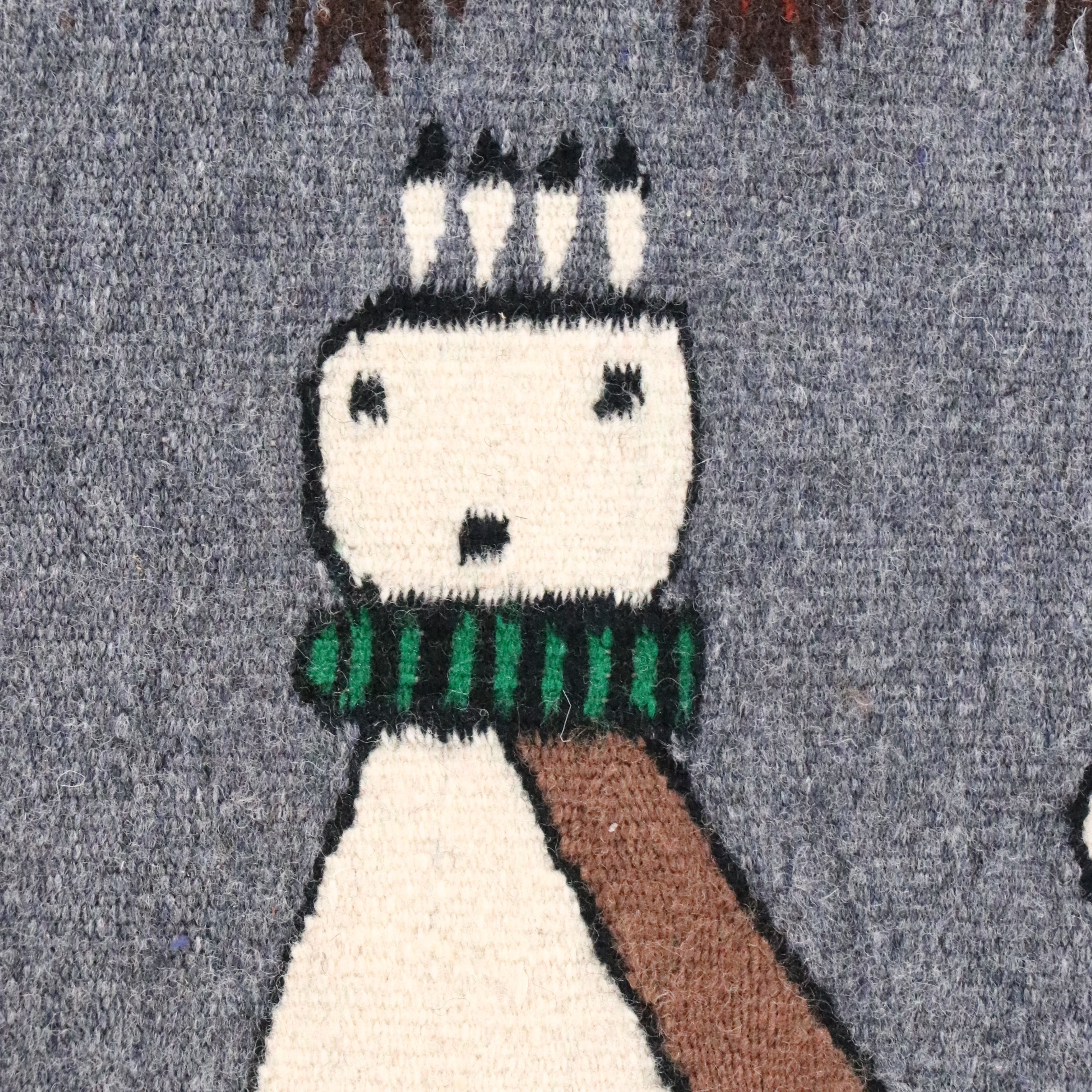 3' x 4'3 Handwoven Lola Yazzie Navajo Yei (men) Accent Rug