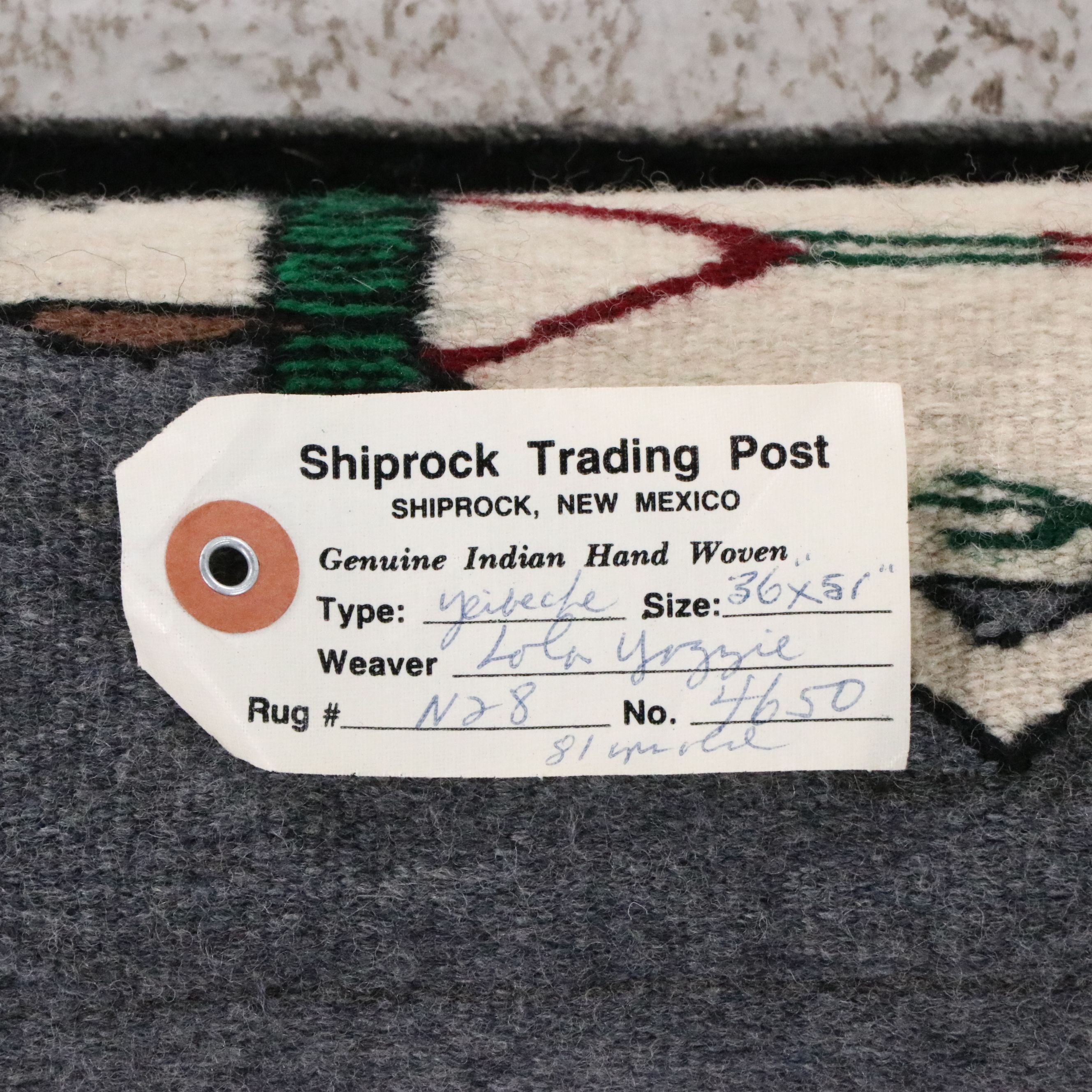 3' x 4'3 Handwoven Lola Yazzie Navajo Yei (men) Accent Rug