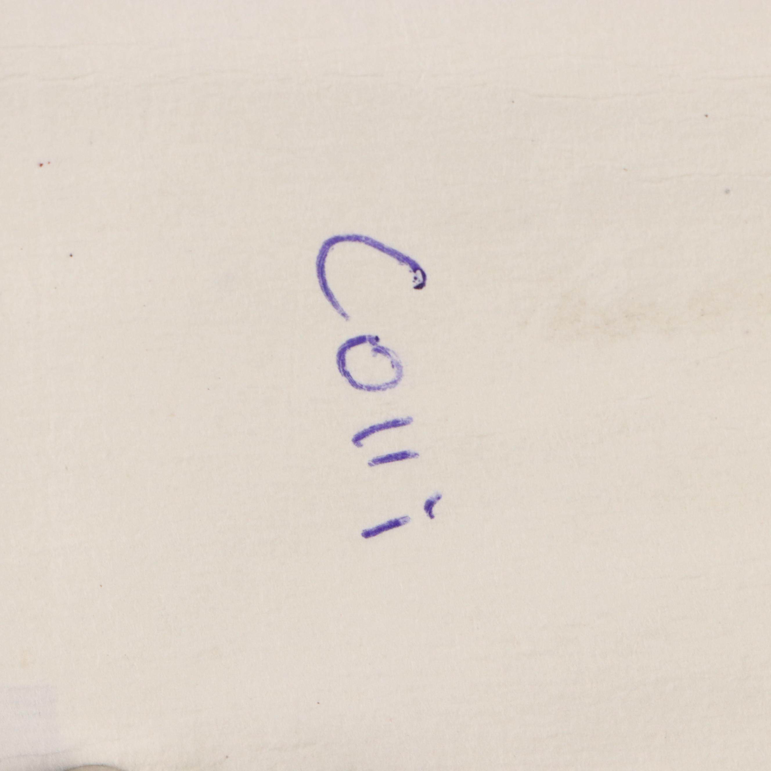 Chinese School Watercolor Painting of Koi Fish and Flowers