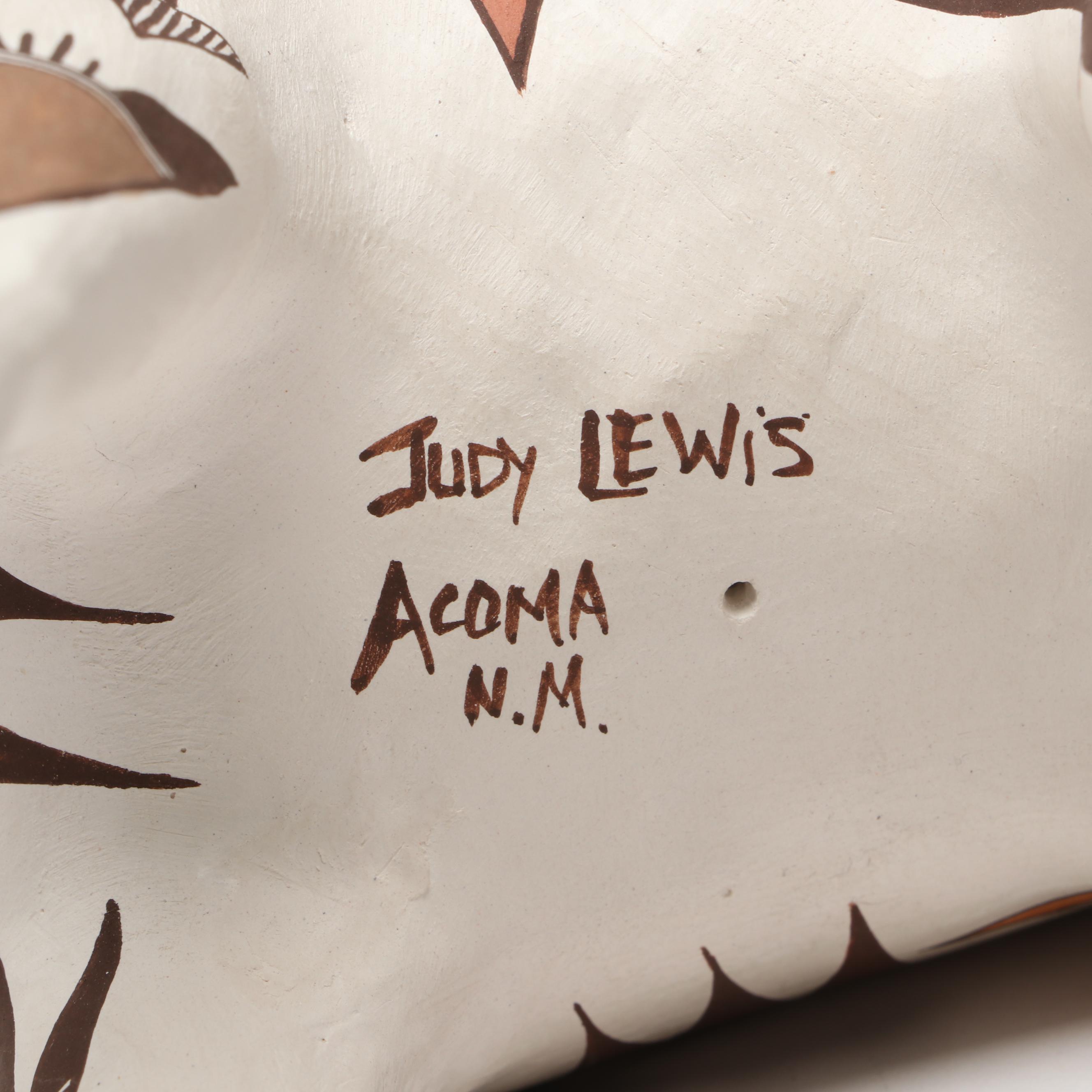 Judy Lewis Acoma Pueblo Pottery Polychrome Giraffe