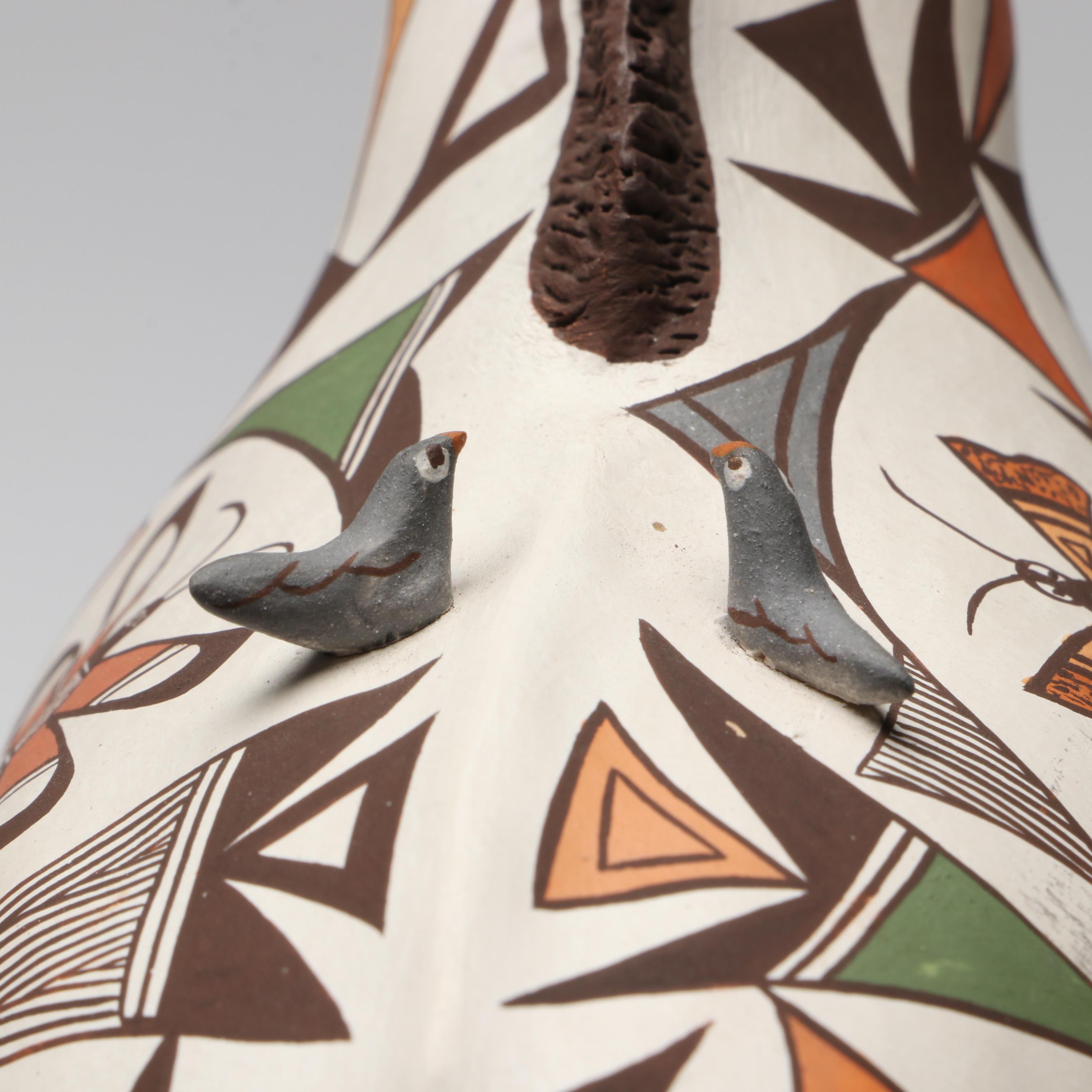 Judy Lewis Acoma Pueblo Pottery Polychrome Giraffe