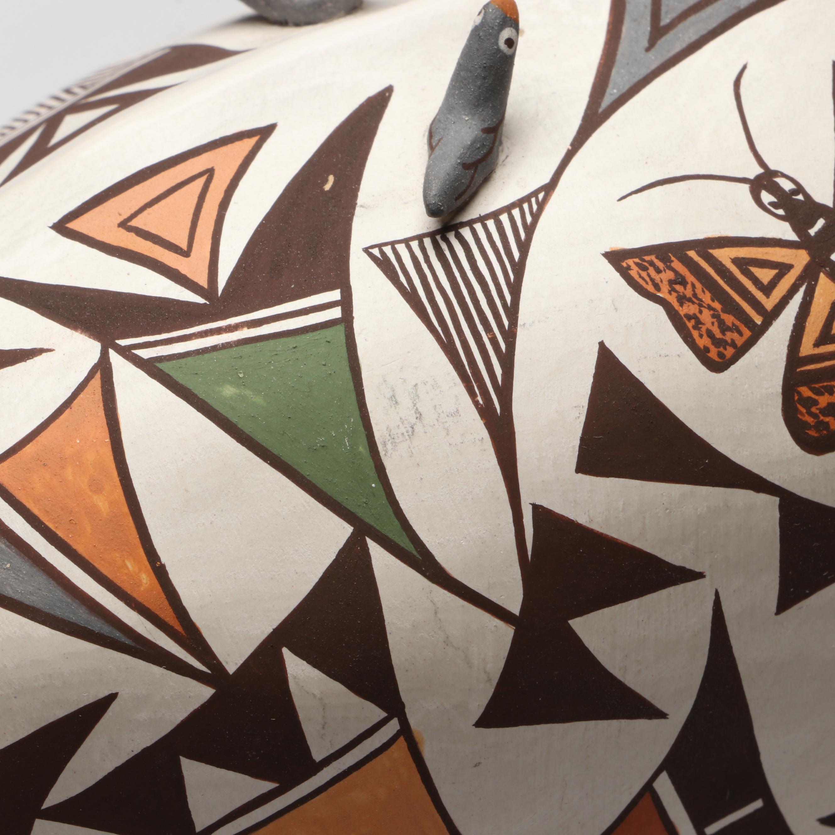 Judy Lewis Acoma Pueblo Pottery Polychrome Giraffe