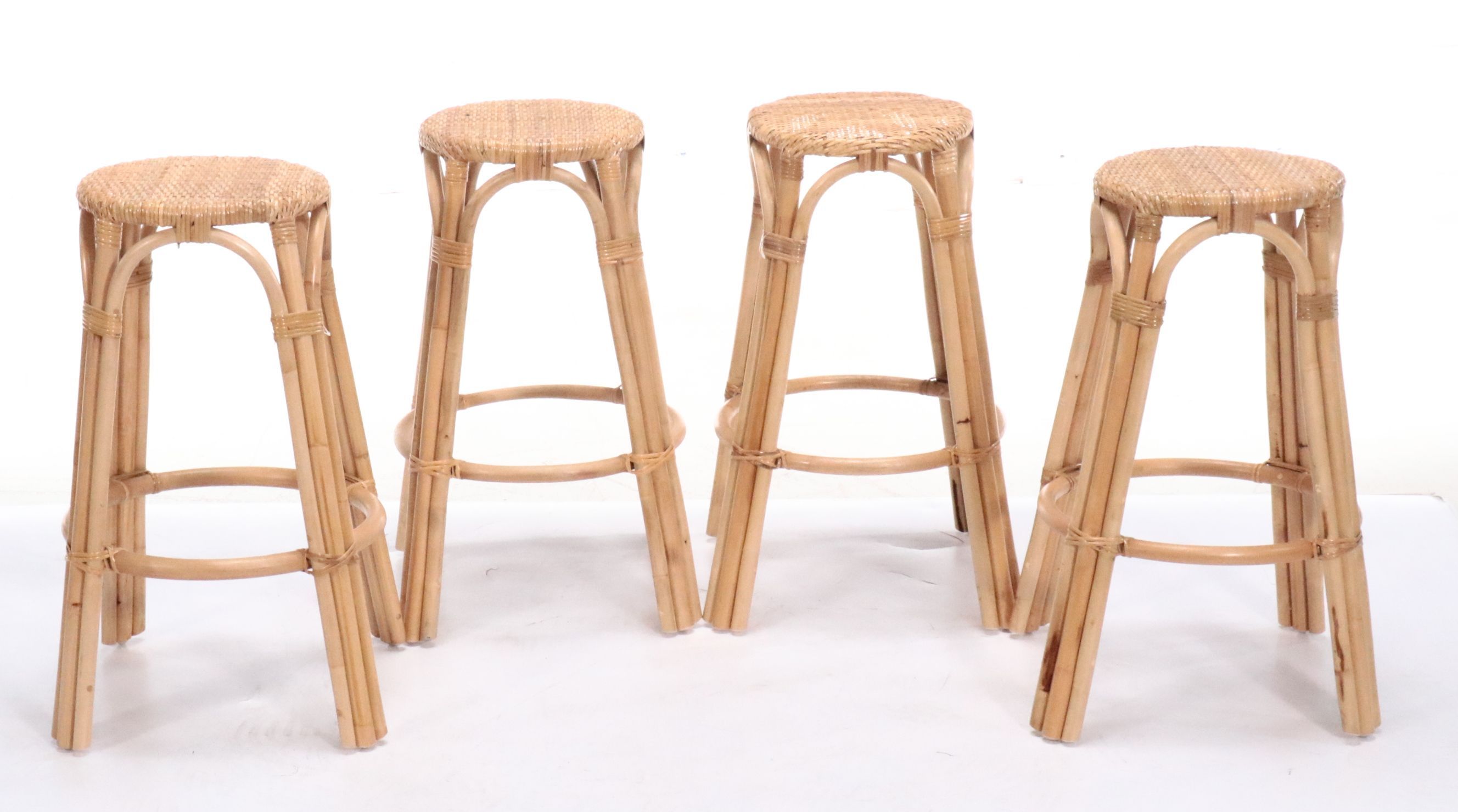 Set of Four Rattan Barstools