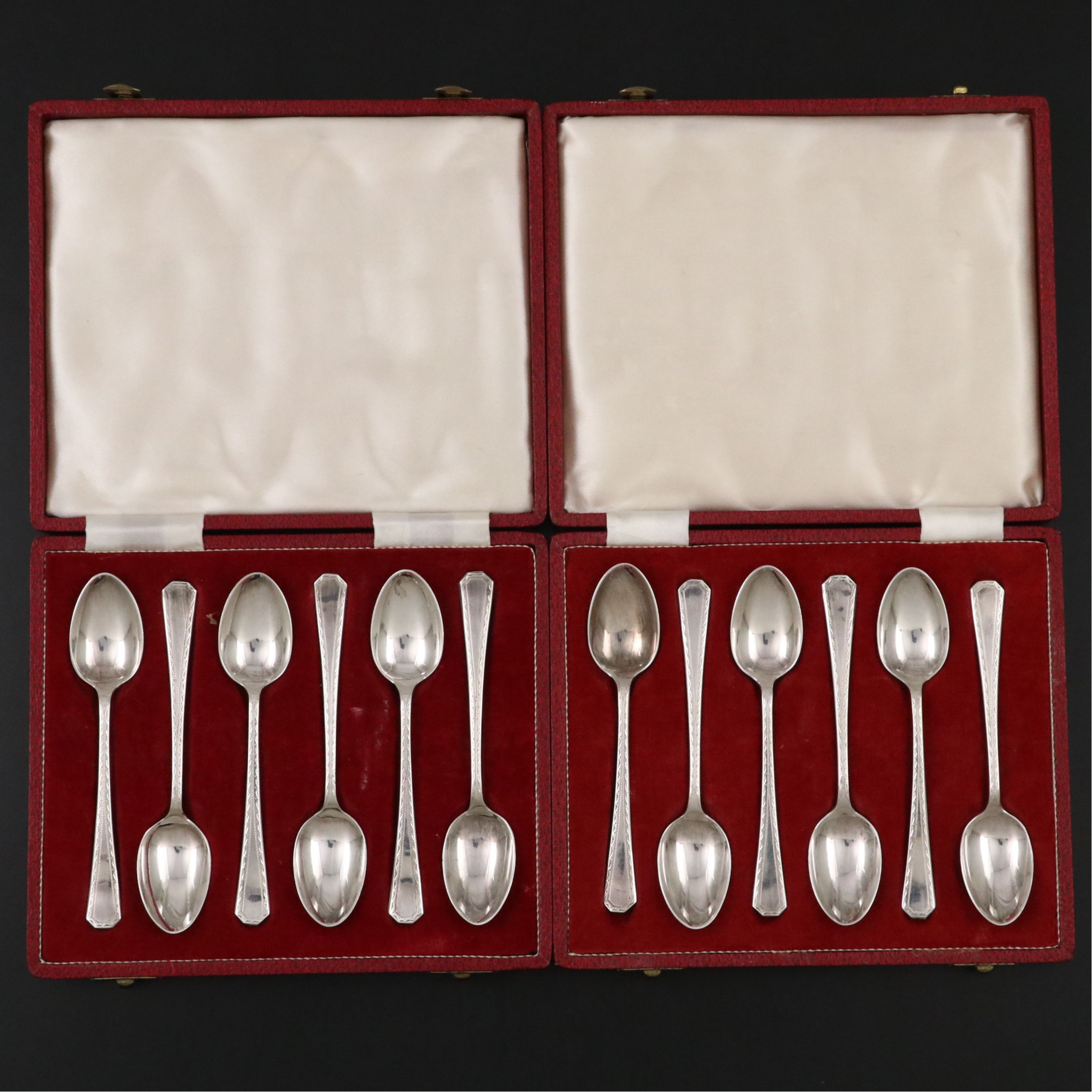 H.H. Silverware English Sterling Silver Demitasse Spoons, 1960