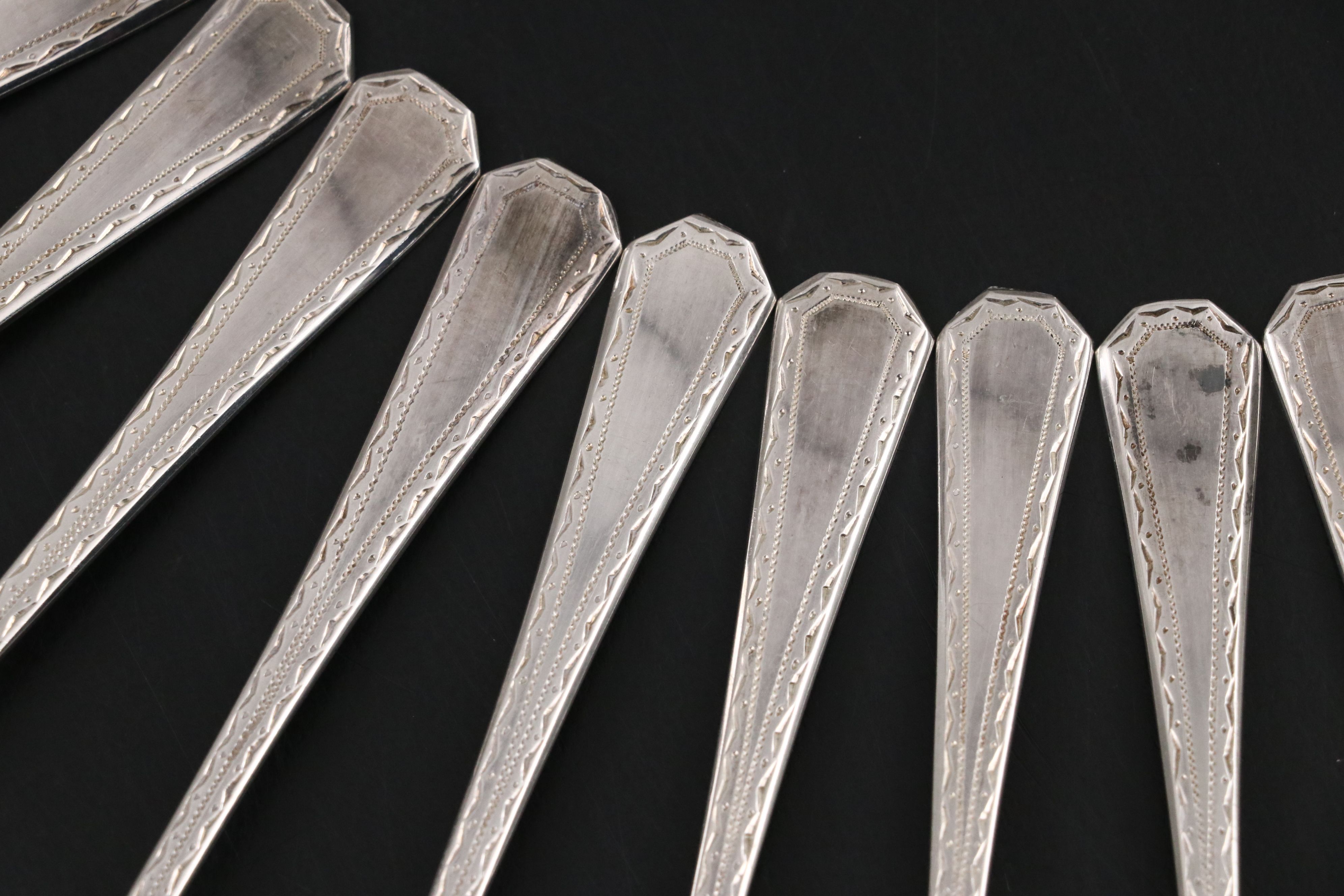 H.H. Silverware English Sterling Silver Demitasse Spoons, 1960