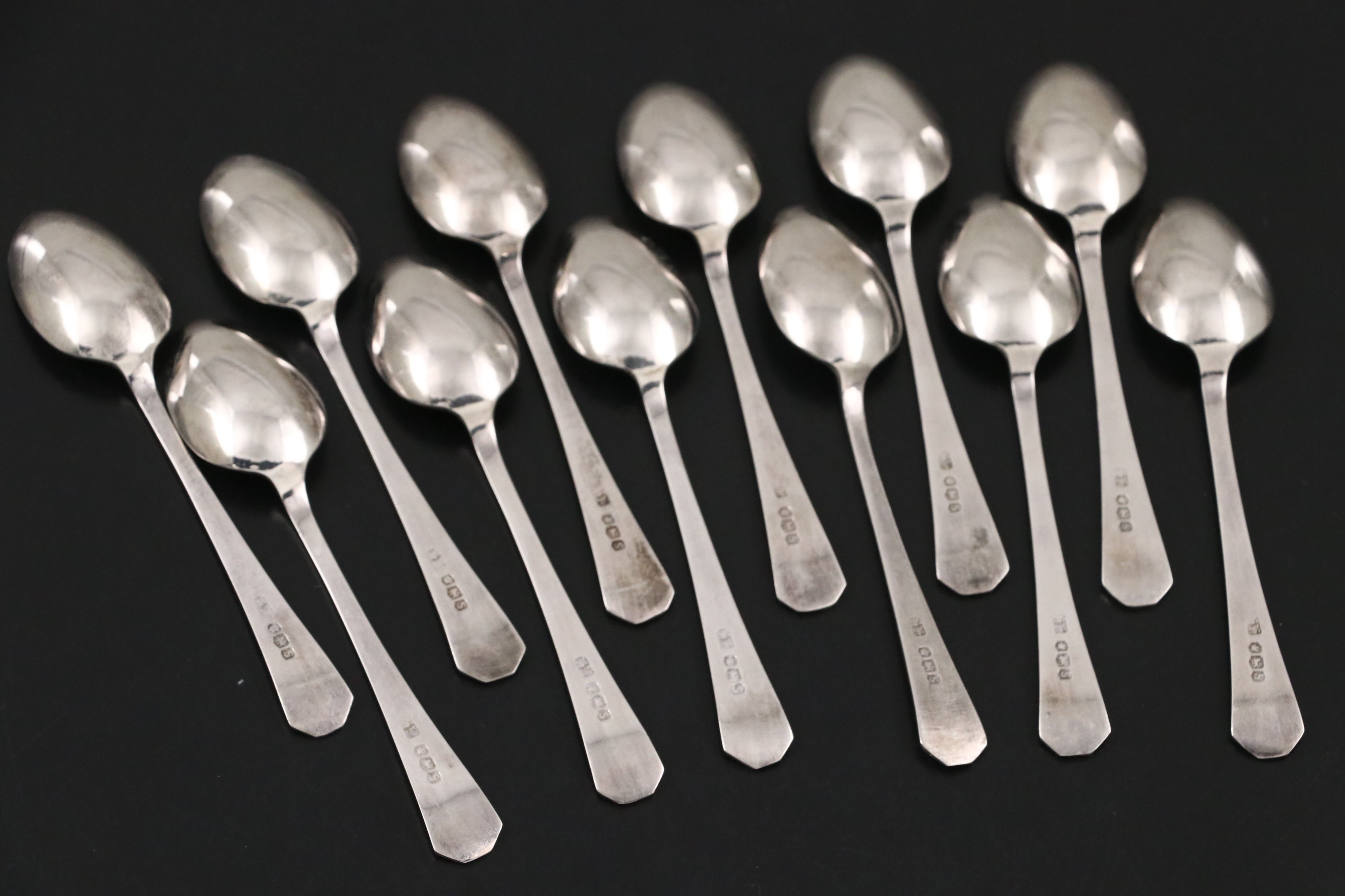 H.H. Silverware English Sterling Silver Demitasse Spoons, 1960