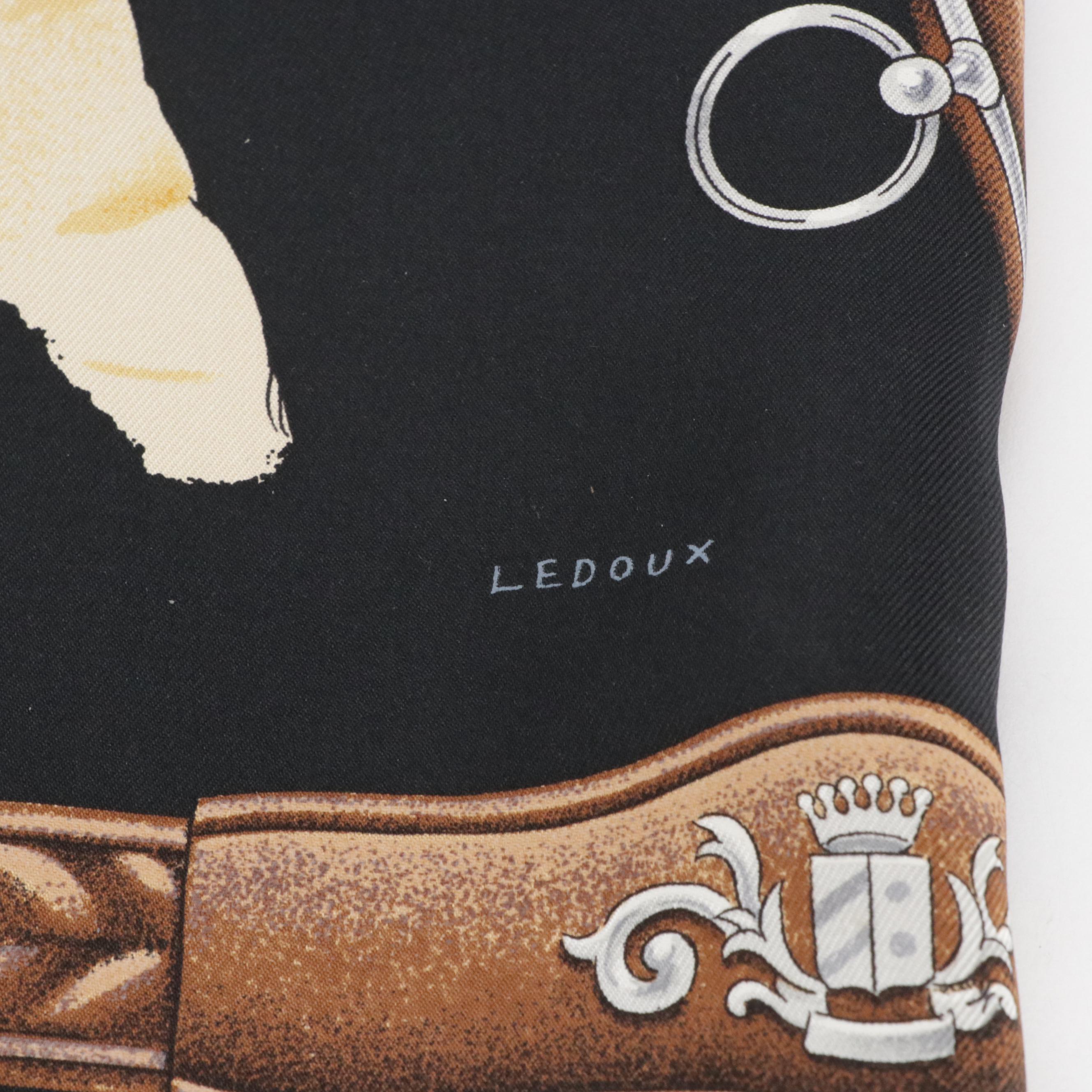 Hermès "Attelage en Arbalète" Scarf 90 in Silk Twill with Box