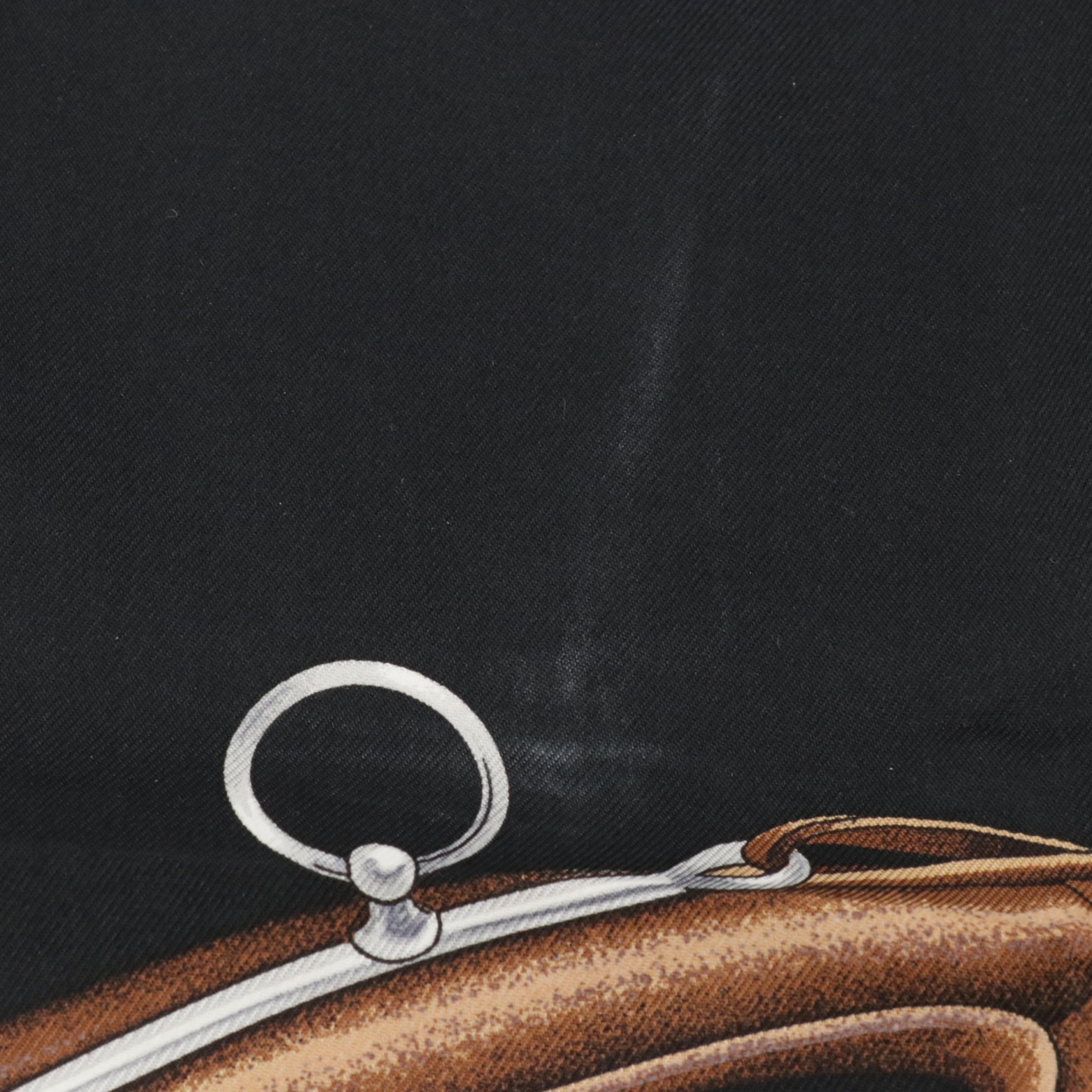 Hermès "Attelage en Arbalète" Scarf 90 in Silk Twill with Box