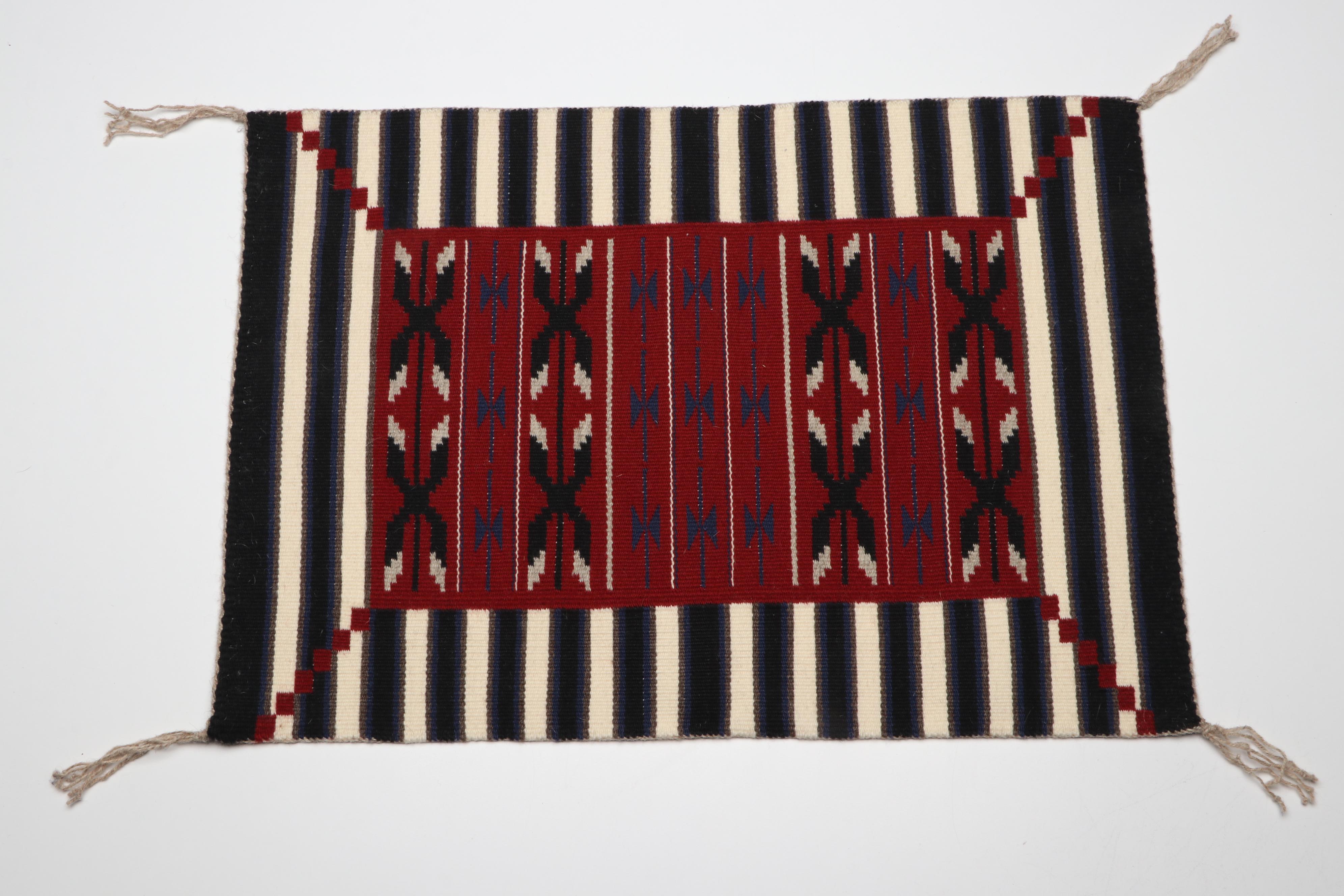 Two Grey Hills and Other Handwoven Navajo Blanket Style Mat