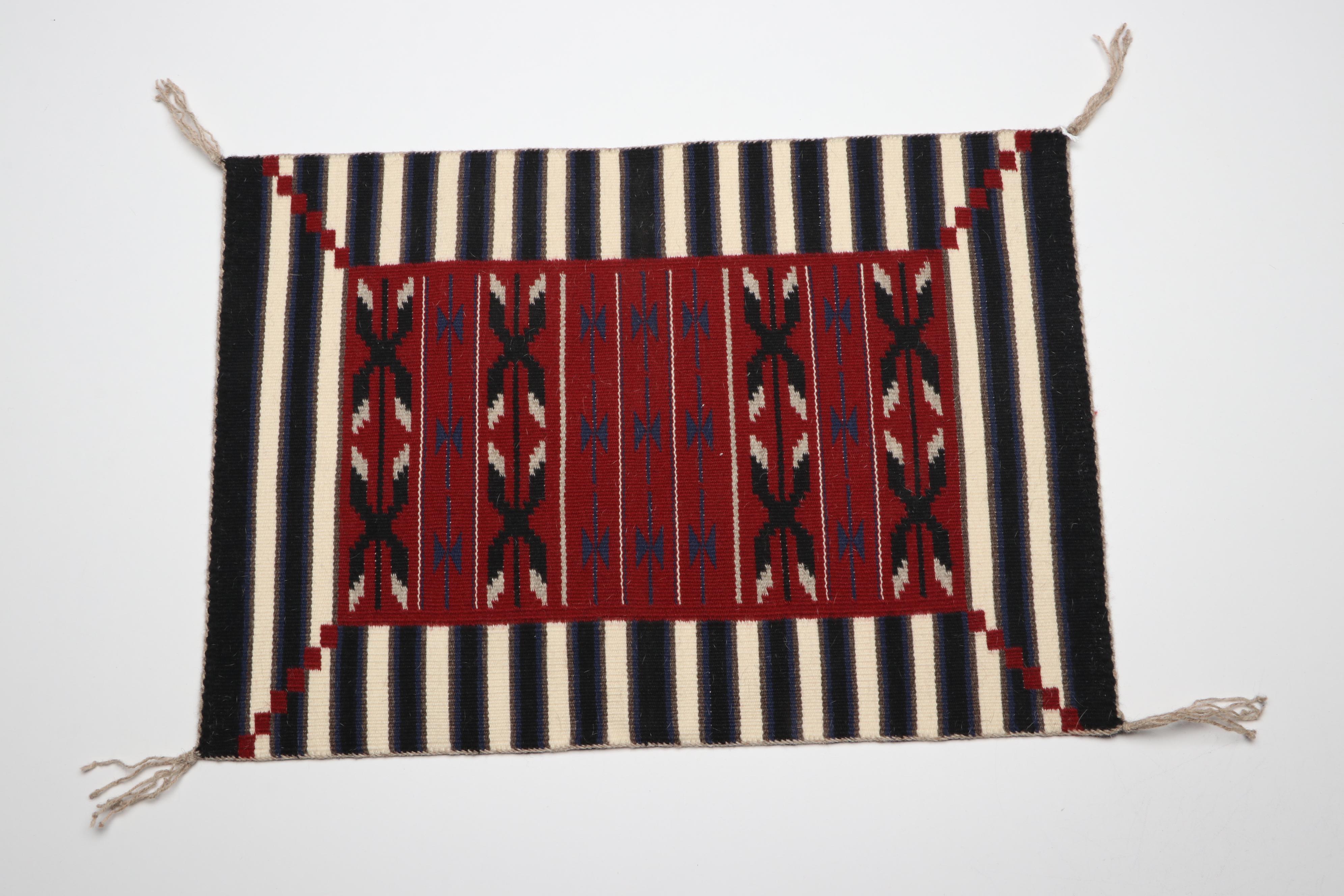 Two Grey Hills and Other Handwoven Navajo Blanket Style Mat