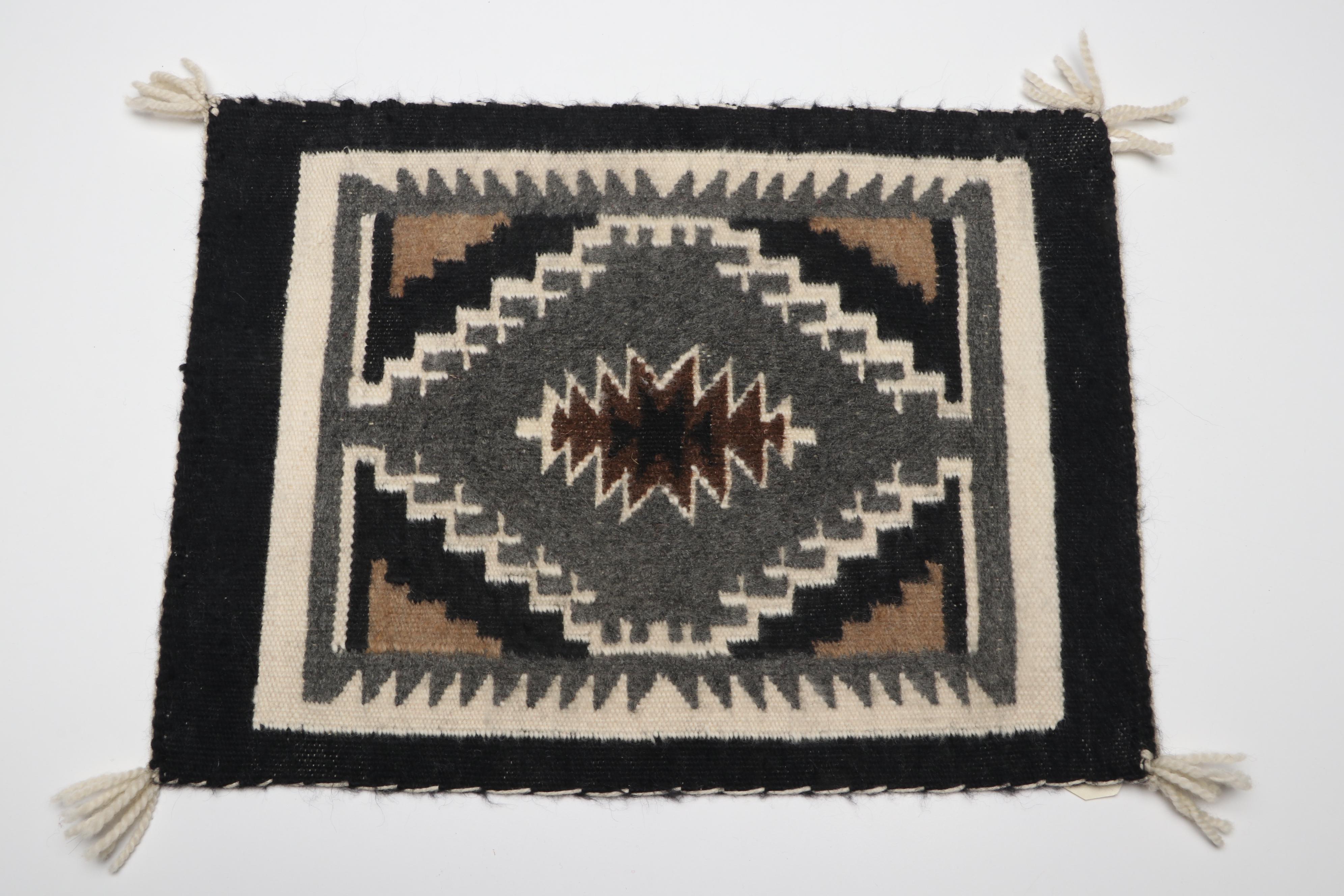 Two Grey Hills and Other Handwoven Navajo Blanket Style Mat