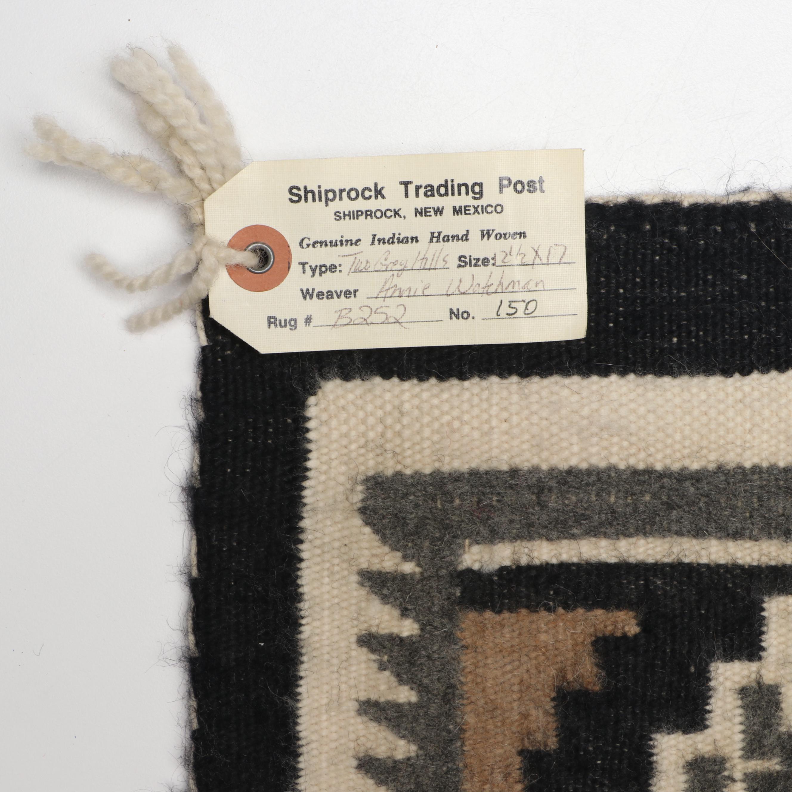 Two Grey Hills and Other Handwoven Navajo Blanket Style Mat