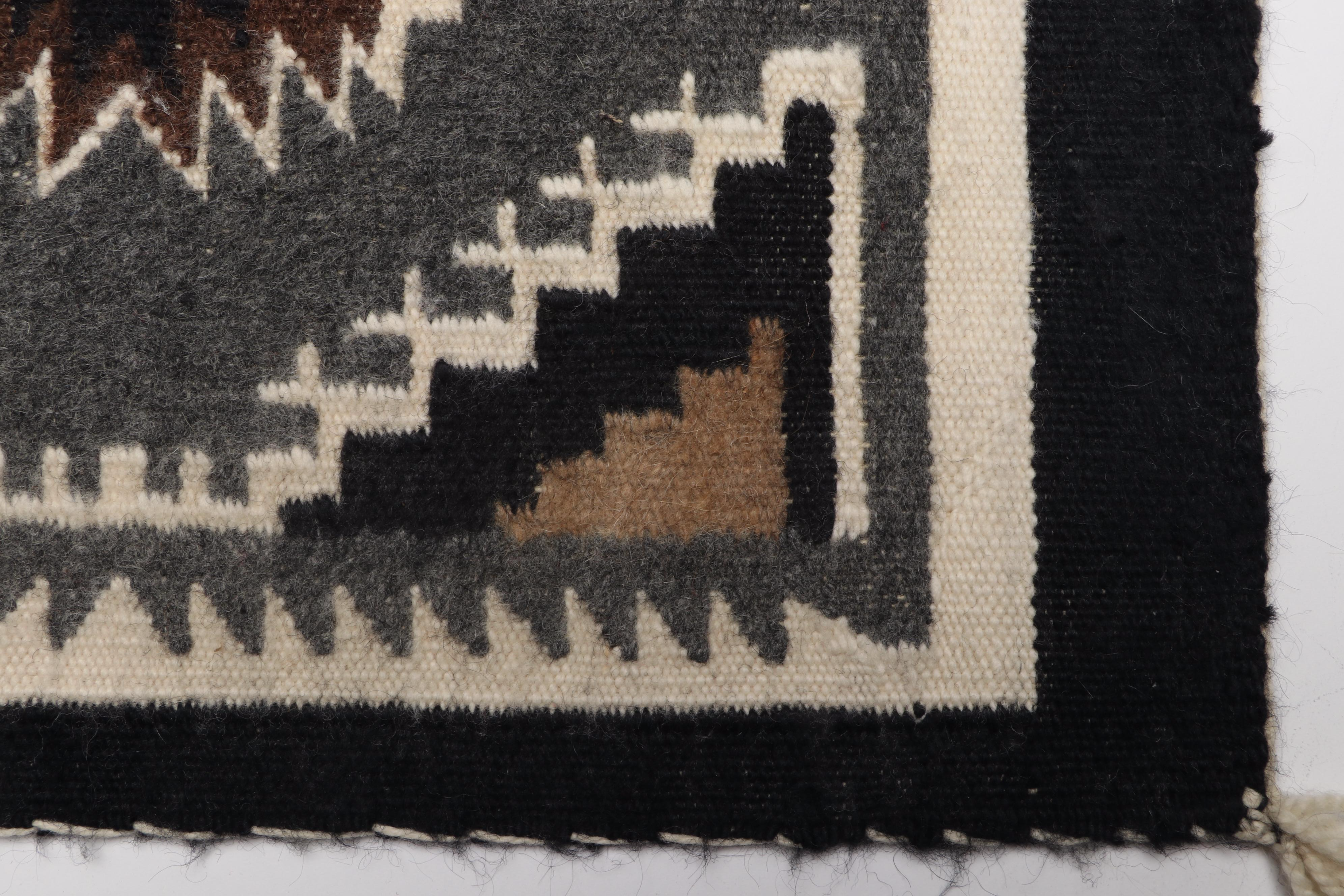 Two Grey Hills and Other Handwoven Navajo Blanket Style Mat