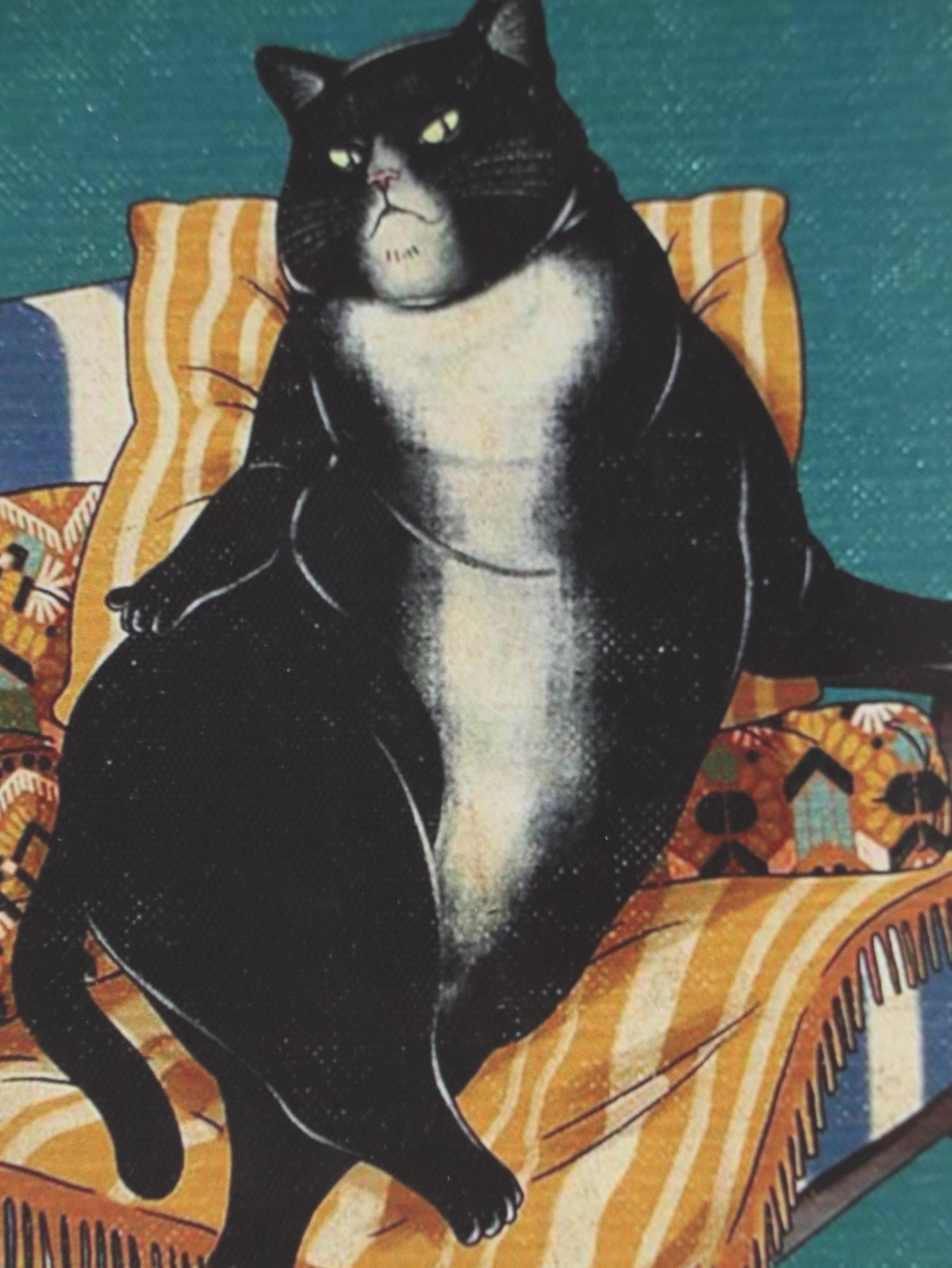Giclée Canvas Print of Seated Cat, 21st Century