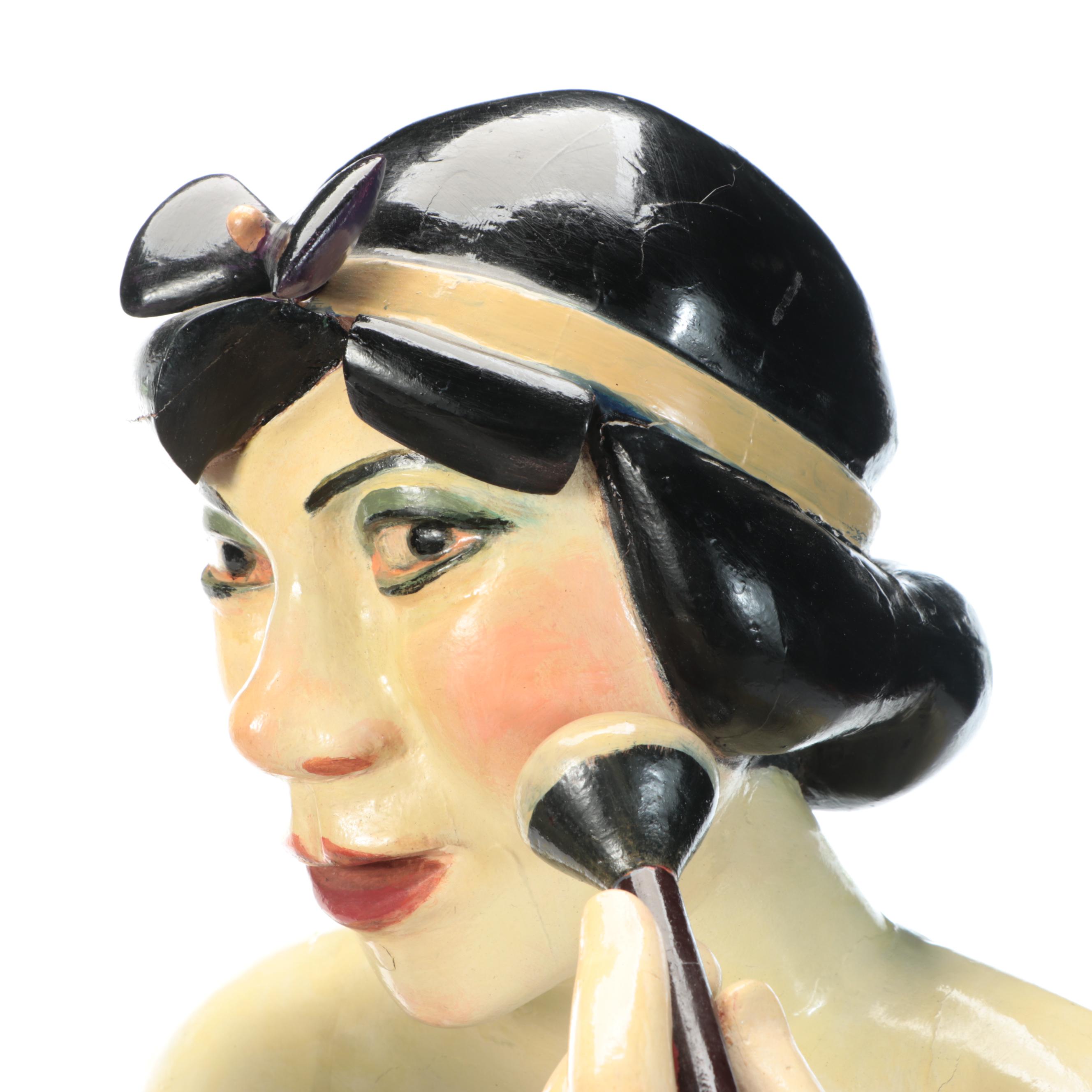 Gregory Gorby Hand-Painted Burlesque Lady Sculpture, 1999