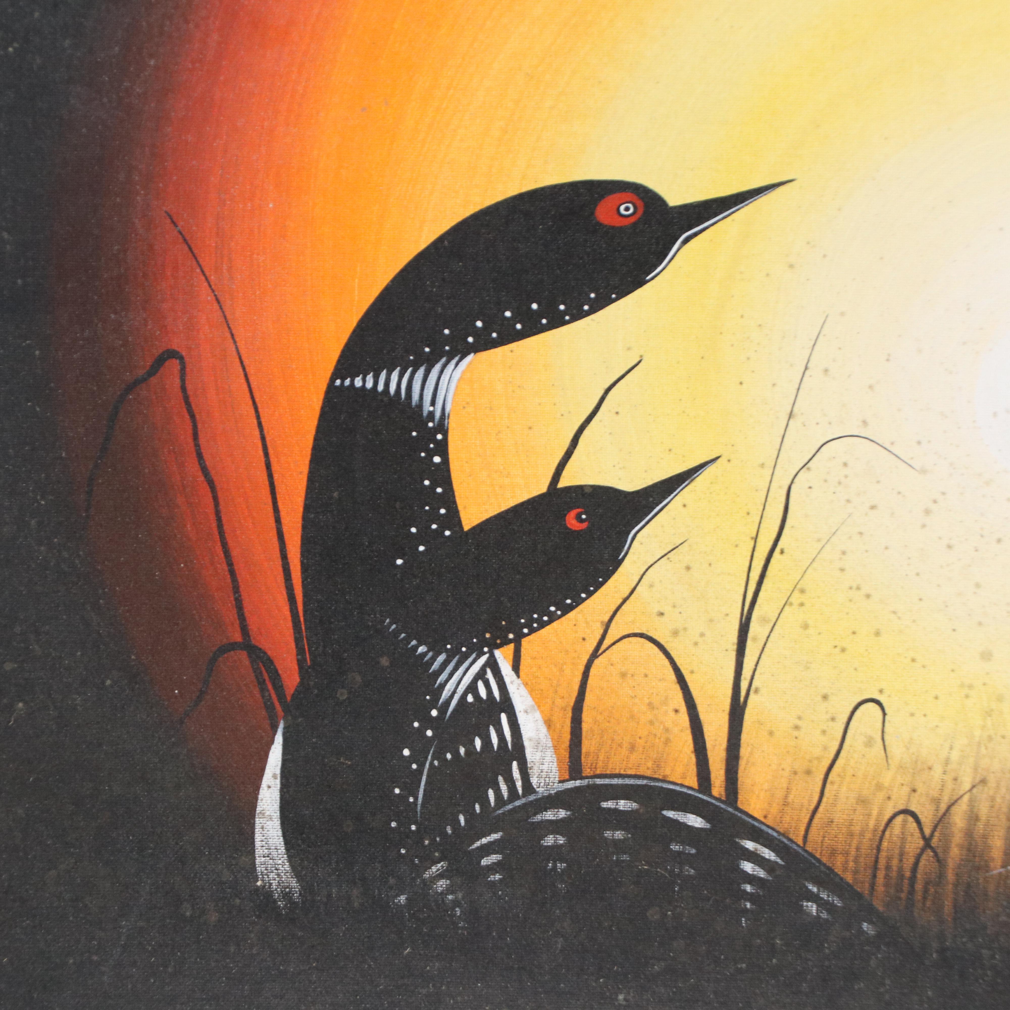 Stanley Panamick Acrylic Painting "Waiting," 1988