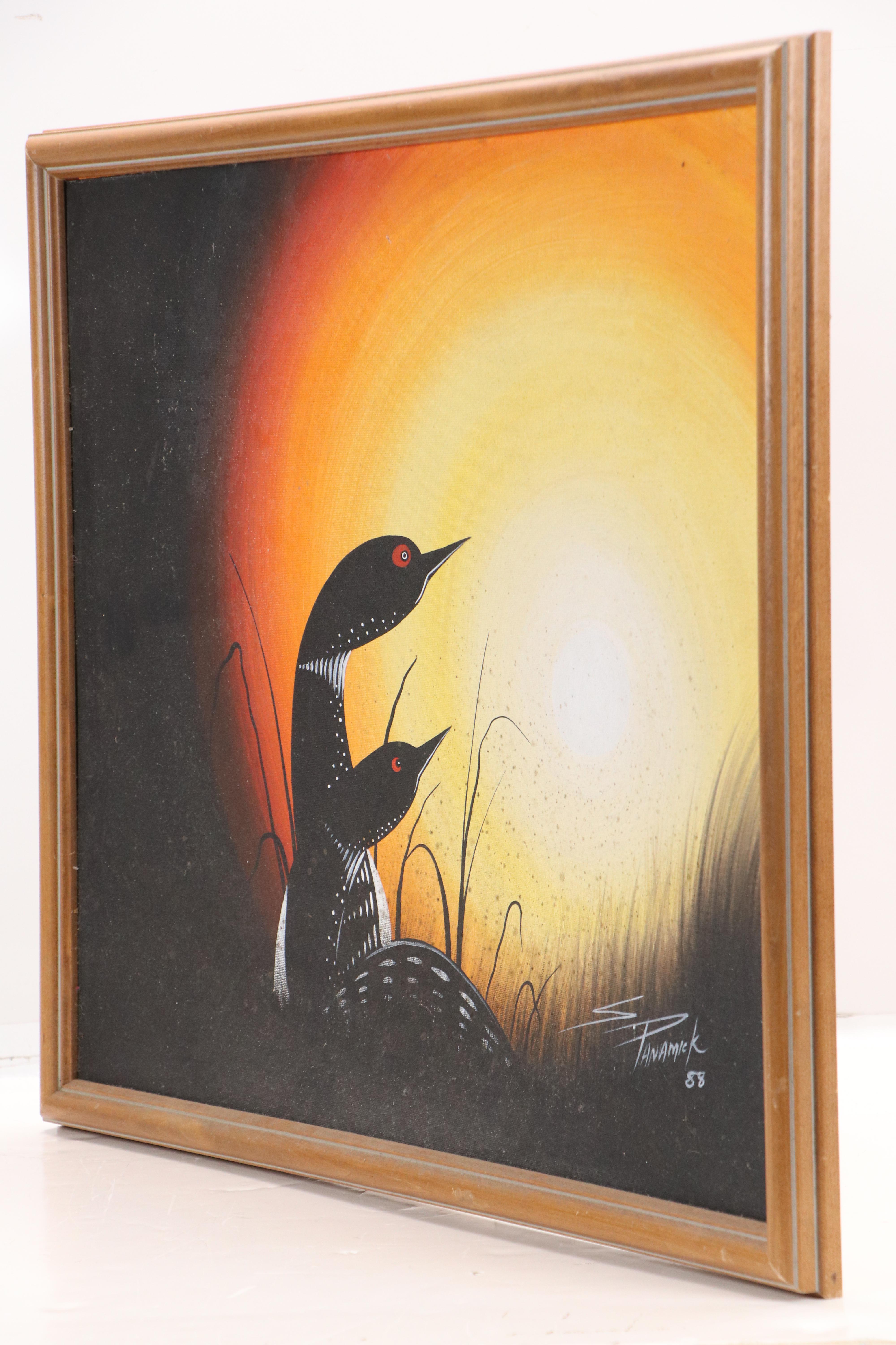 Stanley Panamick Acrylic Painting "Waiting," 1988