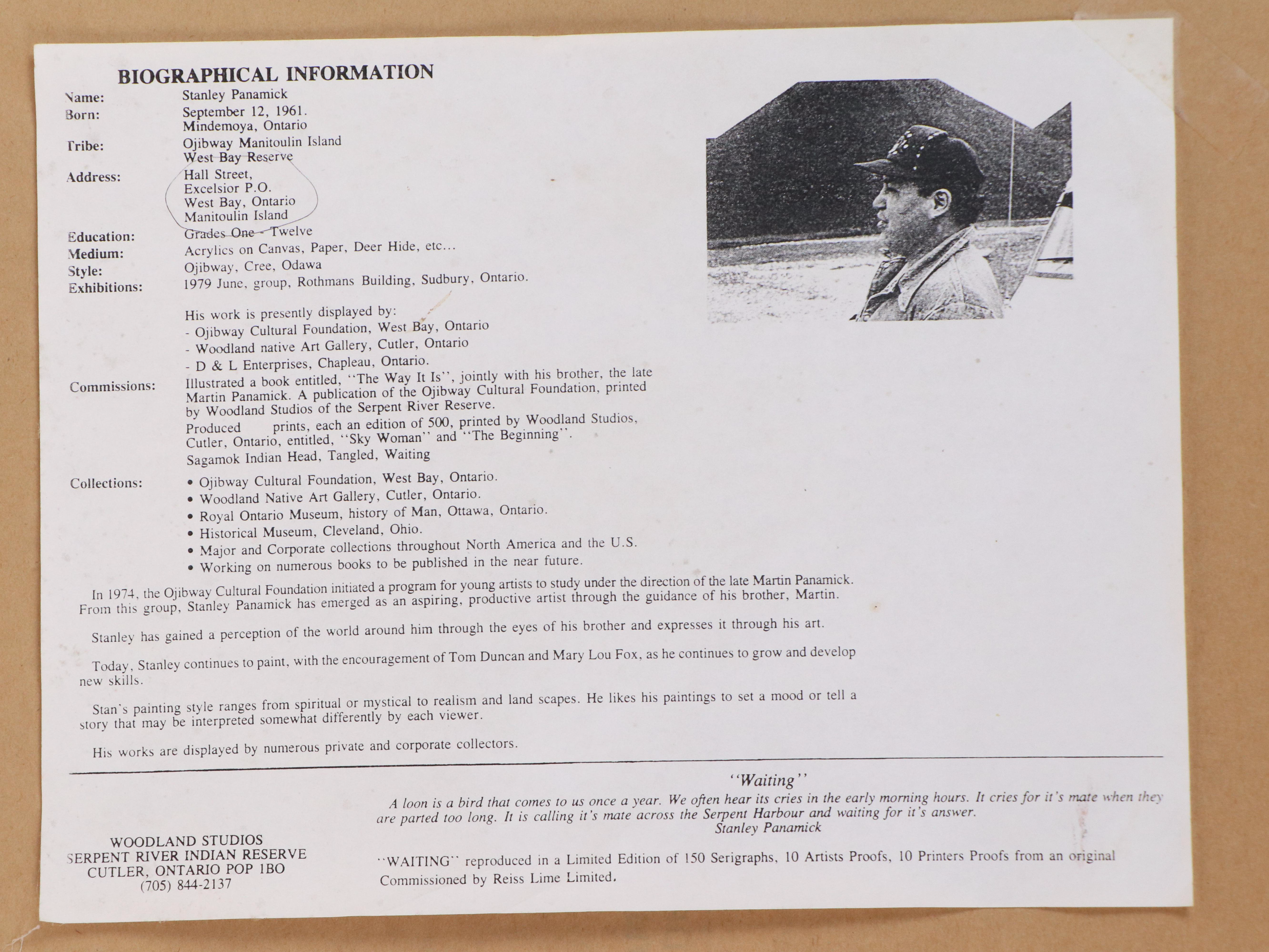 Stanley Panamick Acrylic Painting "Waiting," 1988