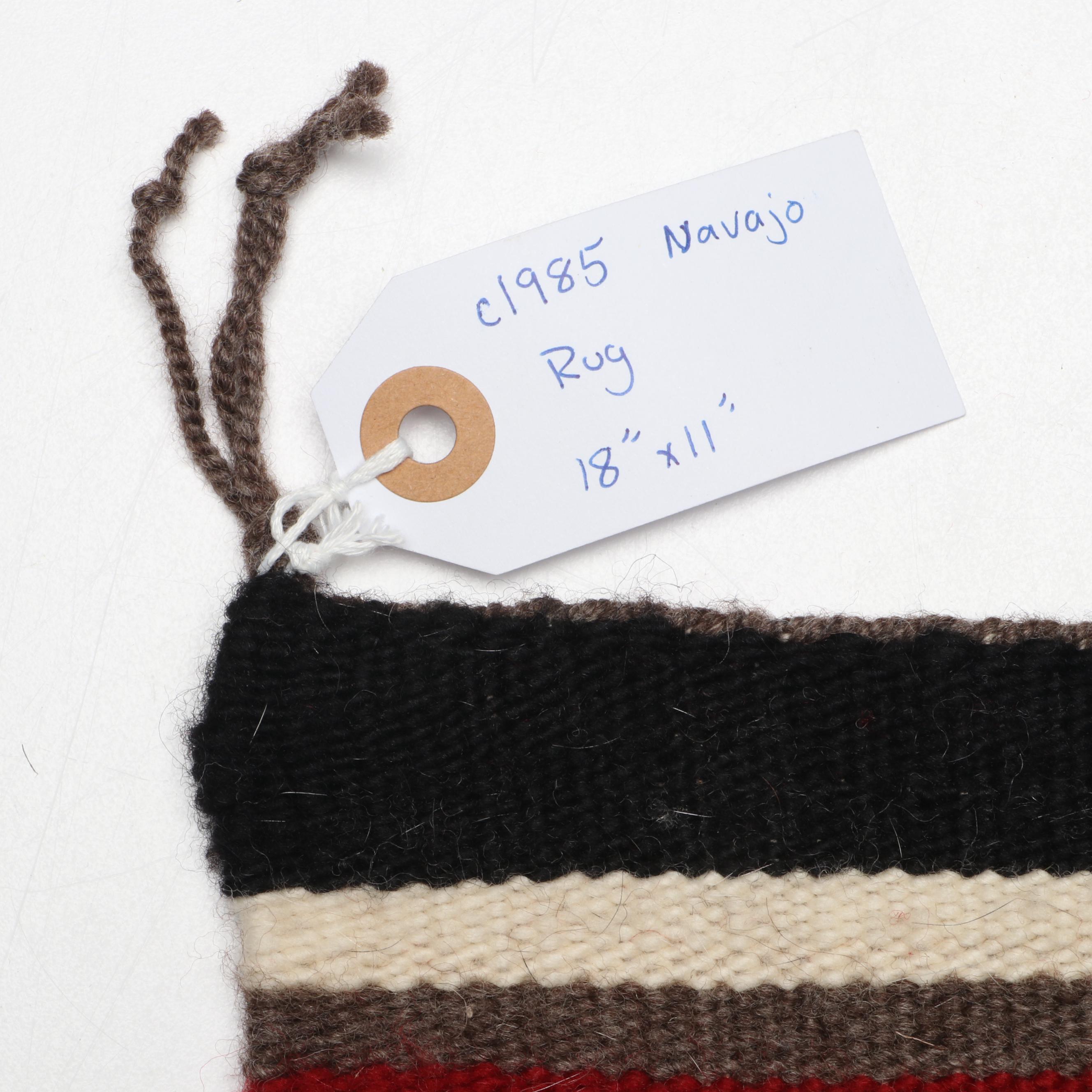 Handwoven Navajo Eye Dazzler Mat with Round Textile