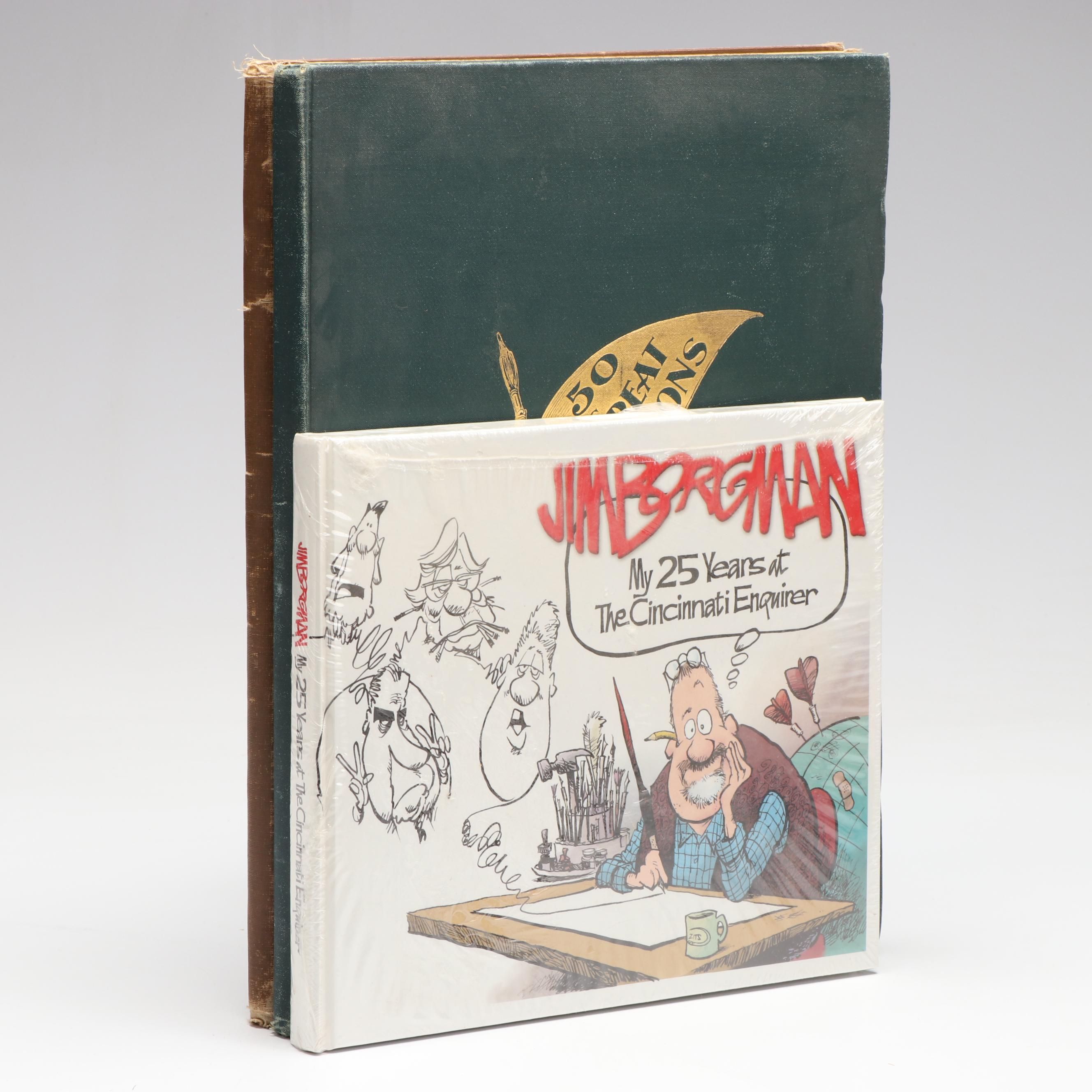 Illustrated "Fifty Great Cartoons" by Frank Beard and More