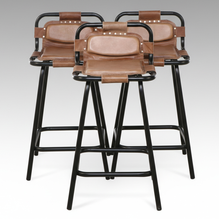 Set of Three Modern Barstools