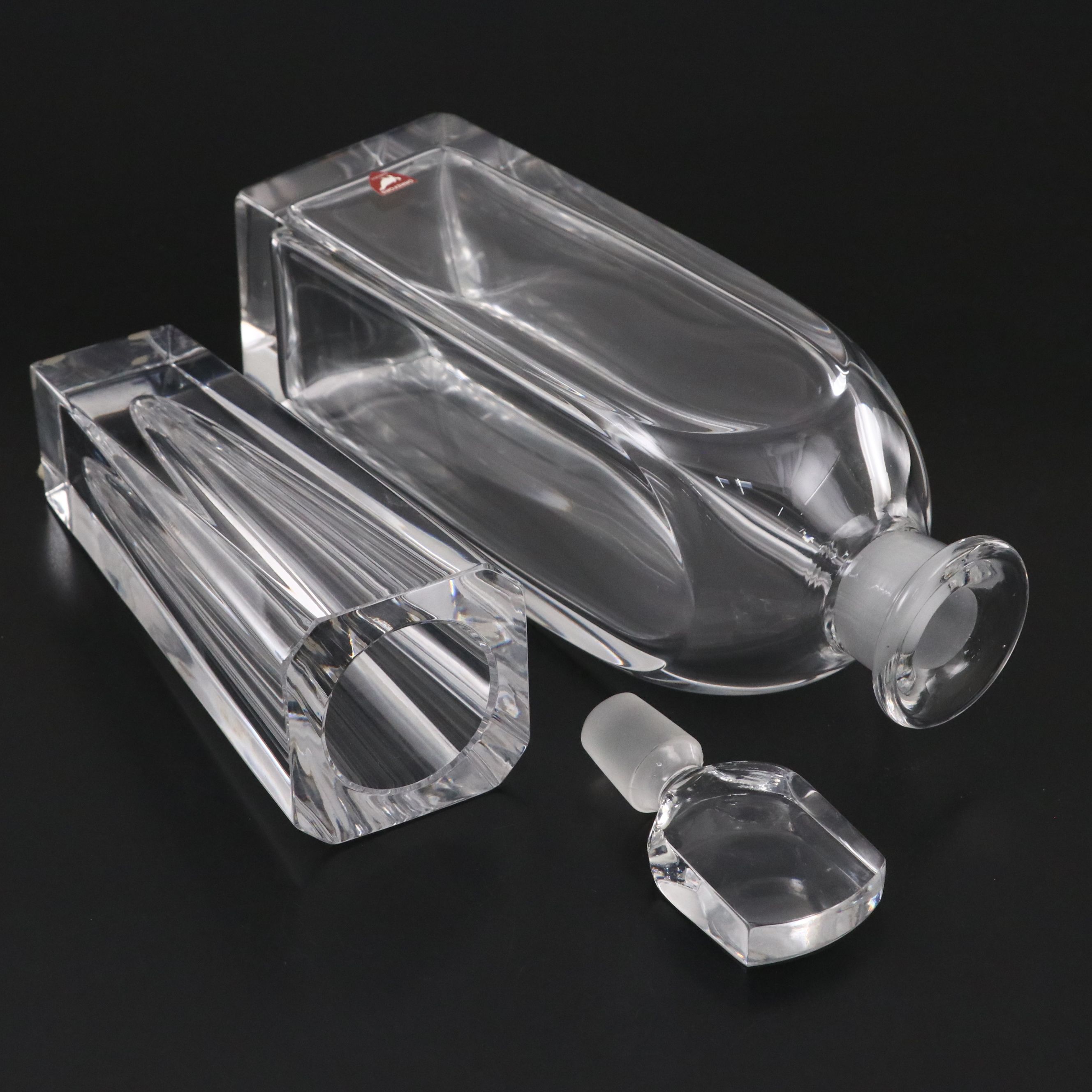 Orrefors Sweden Crystal Decanter and Vase