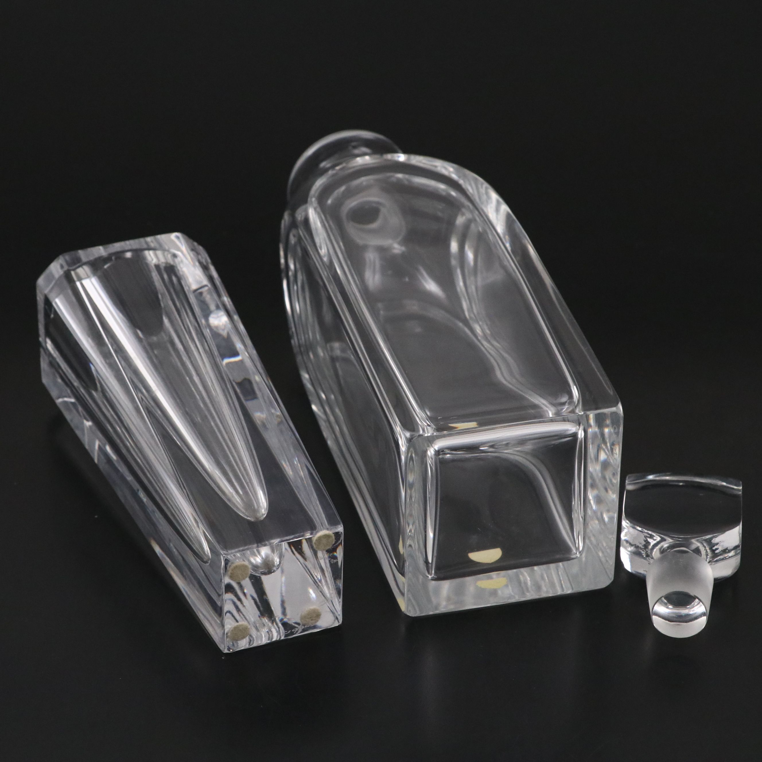 Orrefors Sweden Crystal Decanter and Vase