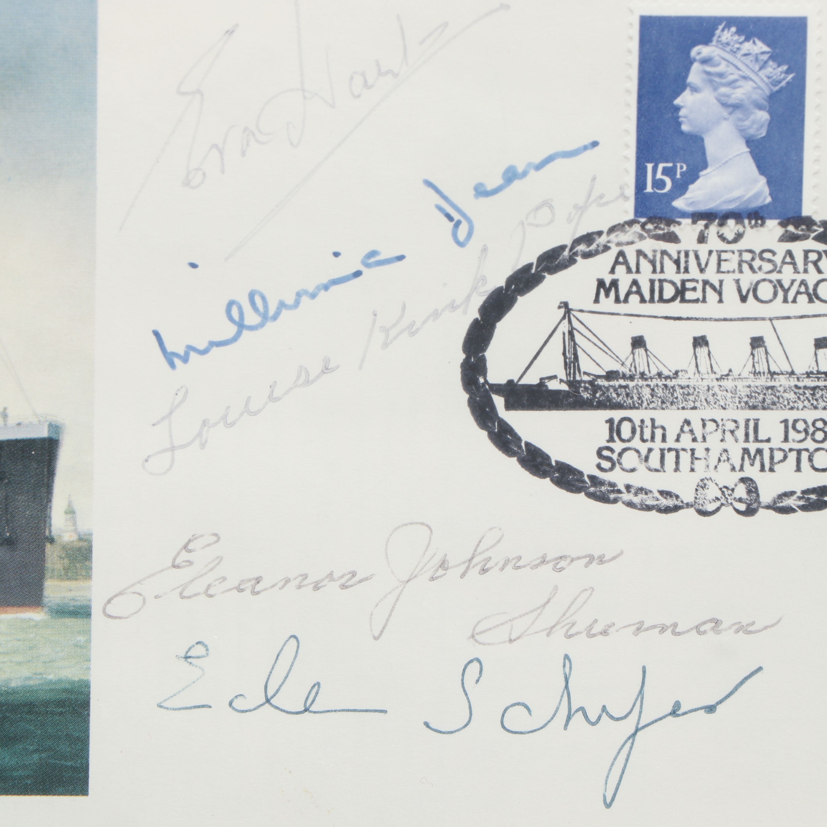 R.M.S. Titanic Survivor Signed Commemorative Postal Cover, 1982