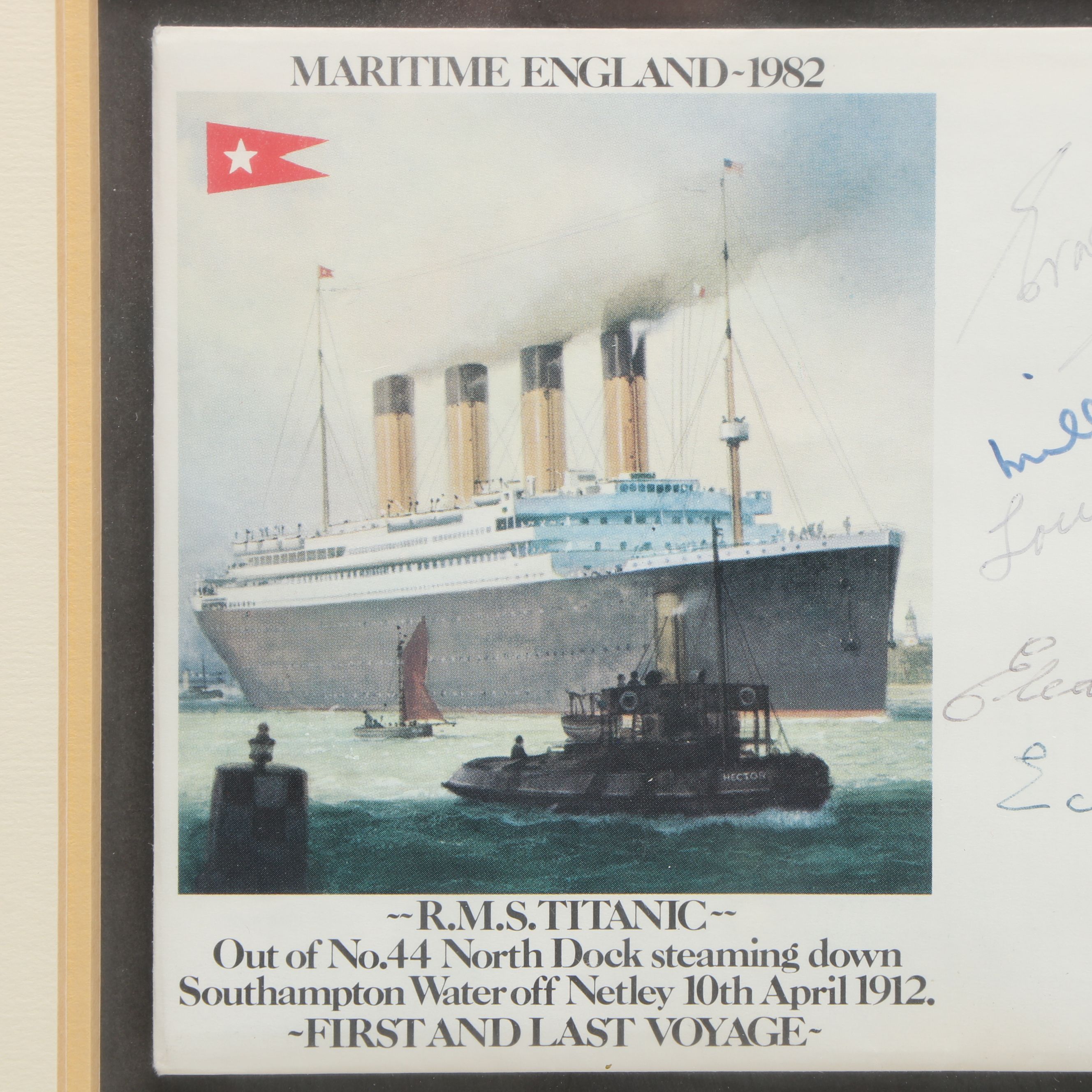 R.M.S. Titanic Survivor Signed Commemorative Postal Cover, 1982
