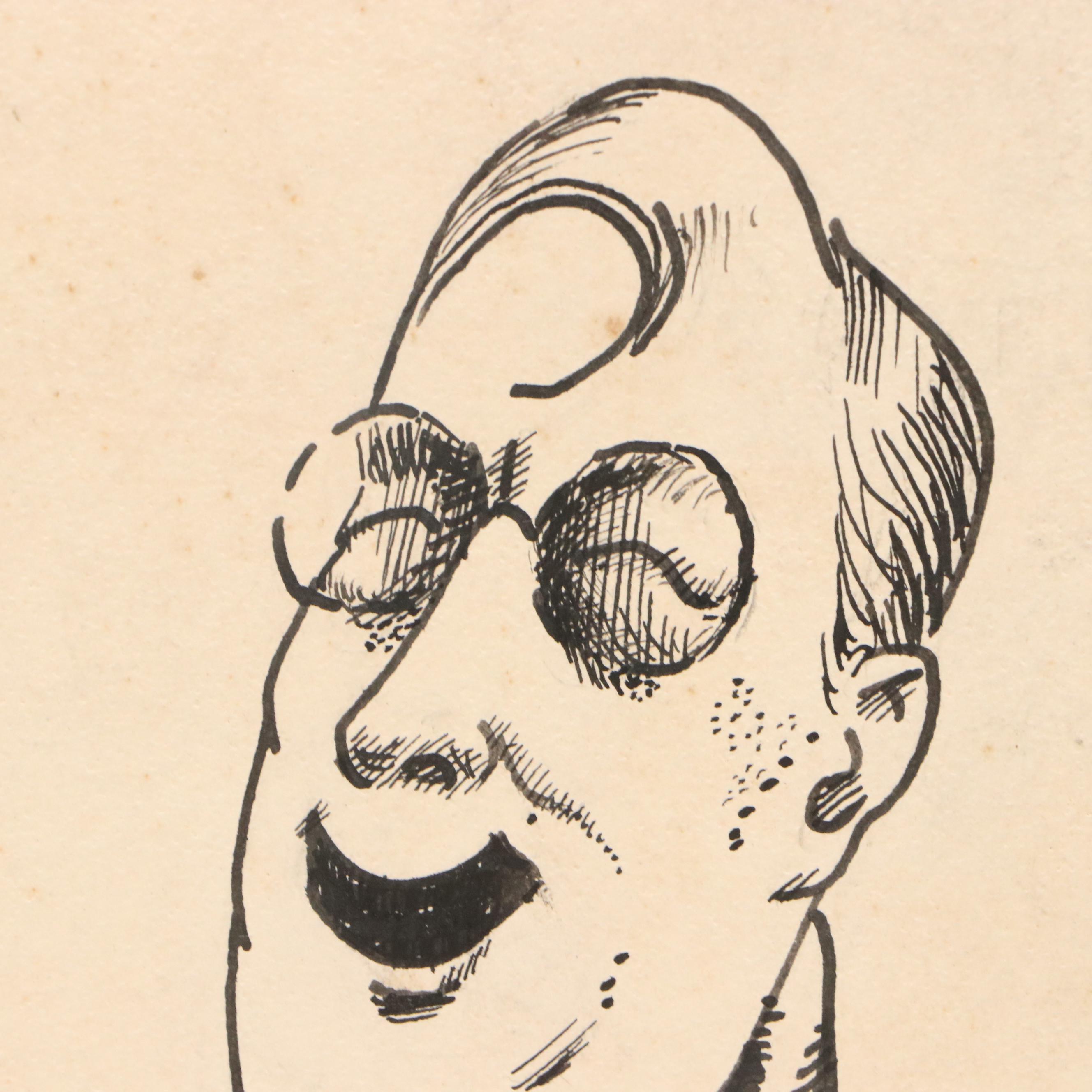 Harvey Shepard Ink and Graphite Political Cartoon Illustrations, Circa 1940s