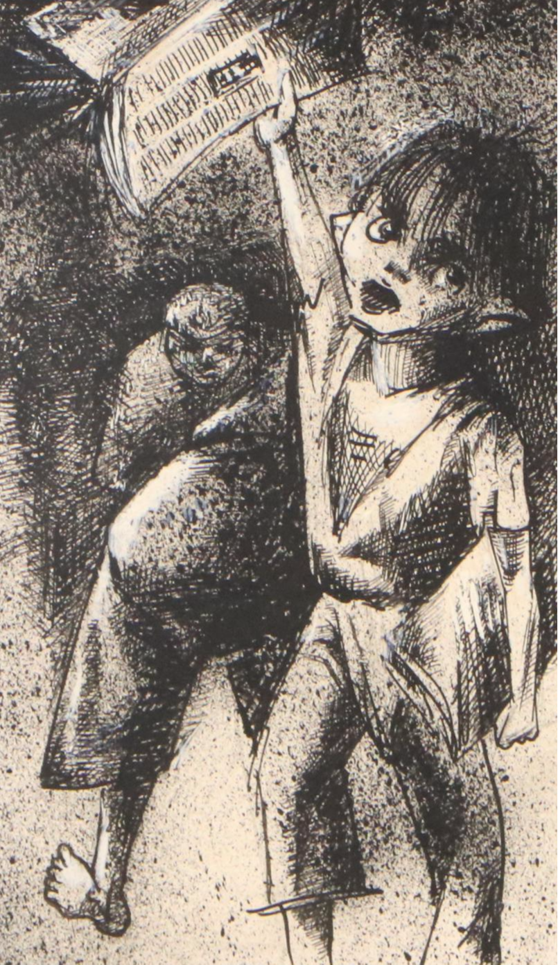 Harvey Shepard Ink and Graphite Political Cartoon Illustrations, Circa 1940s