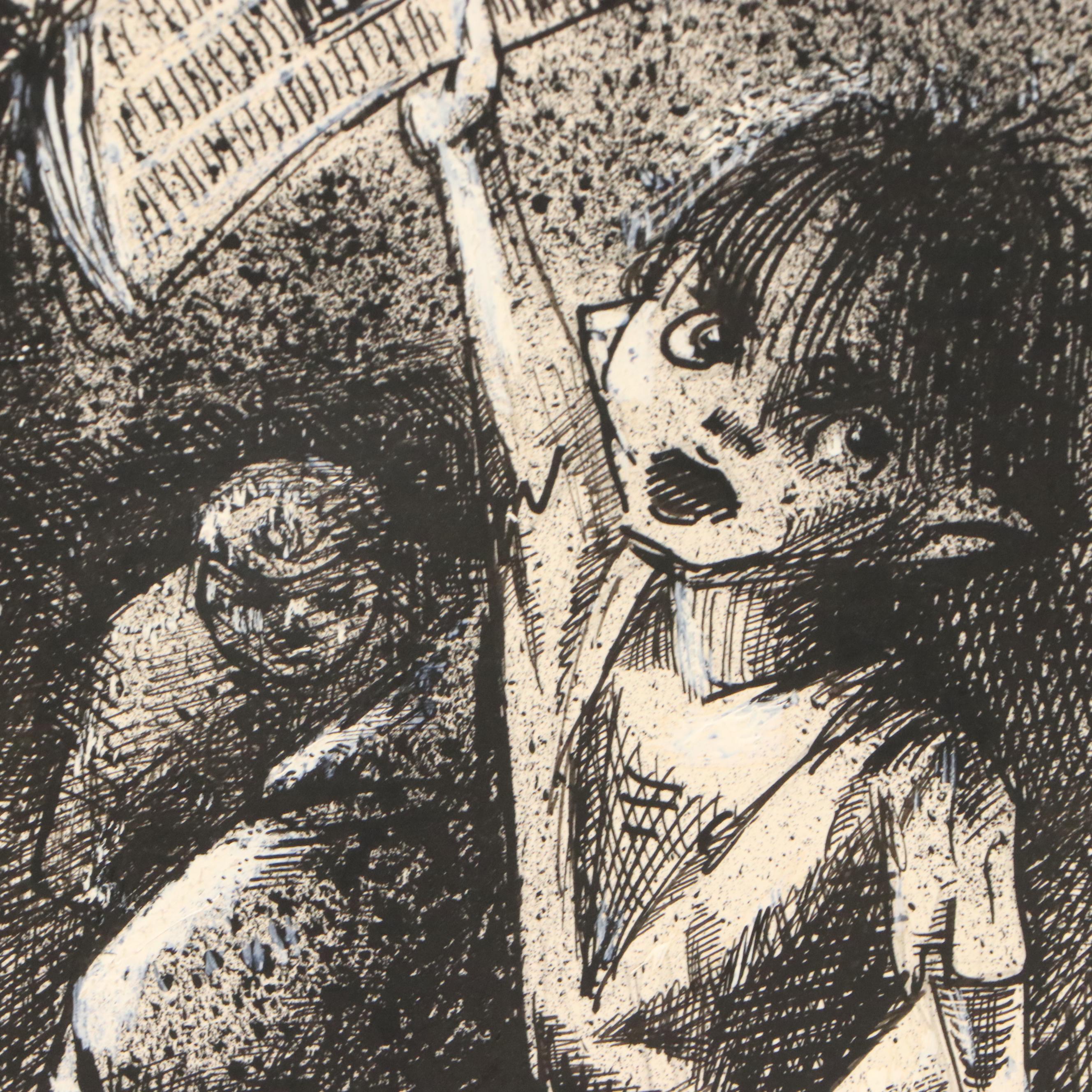 Harvey Shepard Ink and Graphite Political Cartoon Illustrations, Circa 1940s