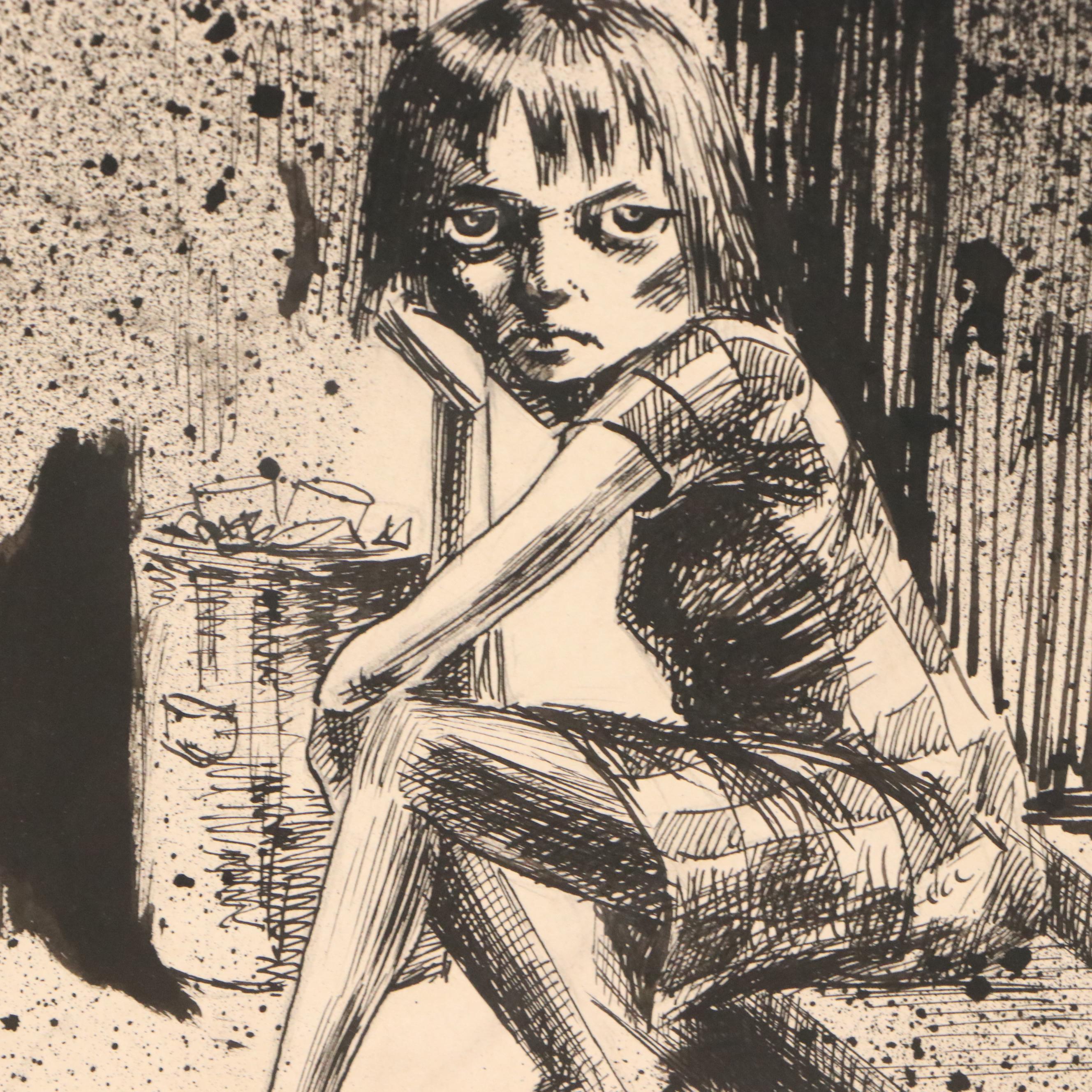 Harvey Shepard Ink and Graphite Political Cartoon Illustrations, Circa 1940s