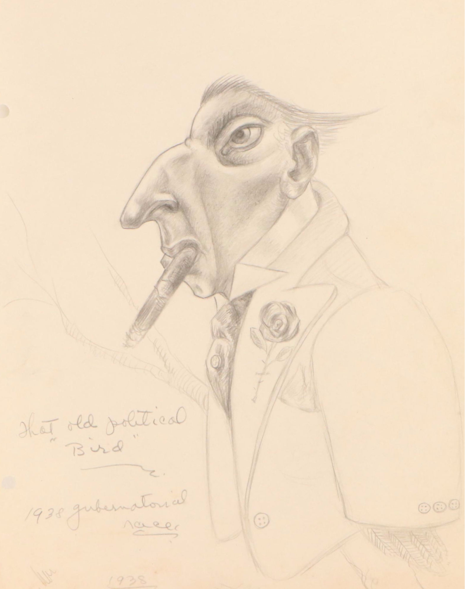 Harvey Shepard Ink and Graphite Political Cartoon Illustrations, Circa 1940s