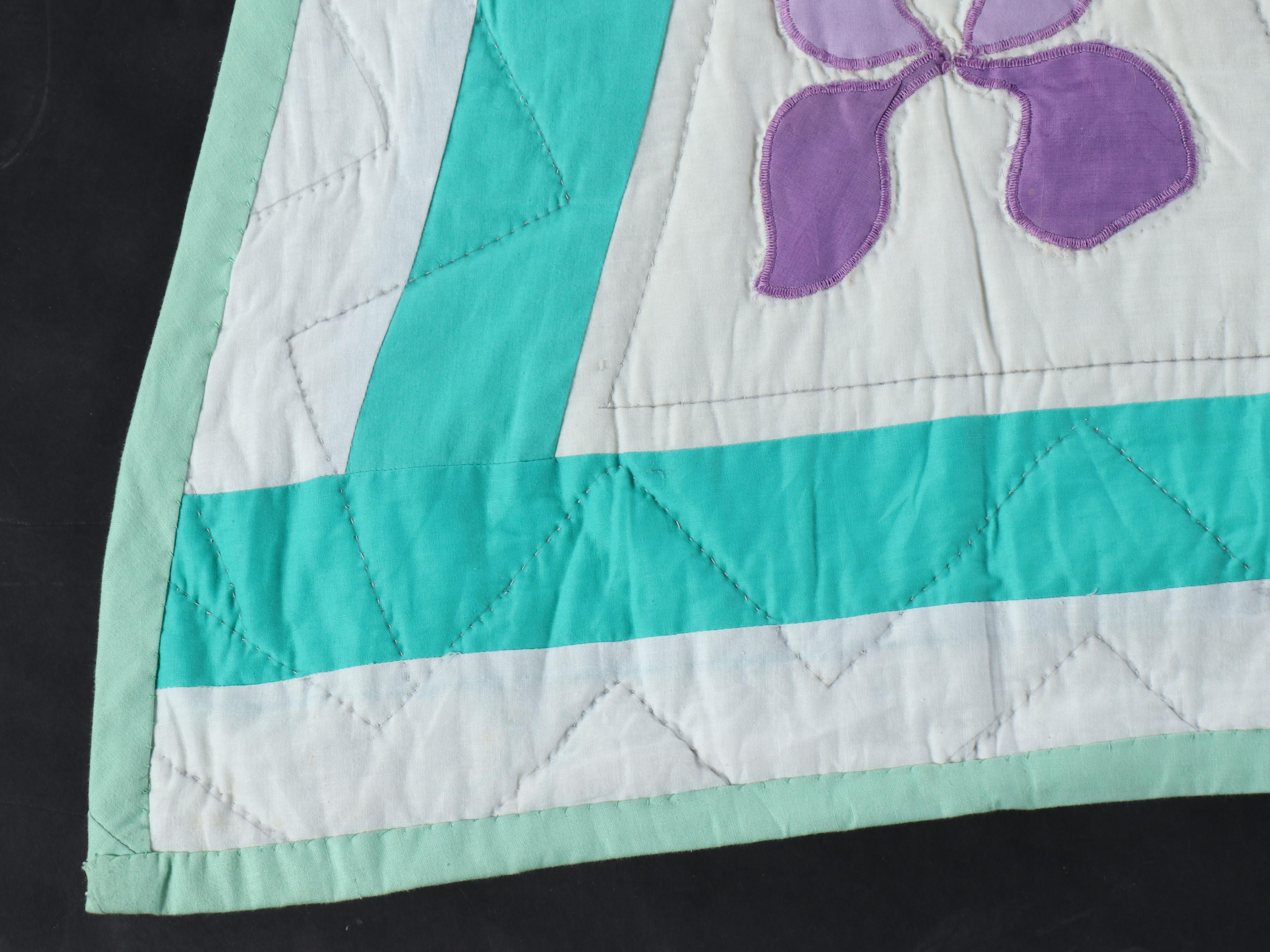 Hand-Pieced "Sunbonnet Sue" and Iris Blooms Appliquéd Quilts