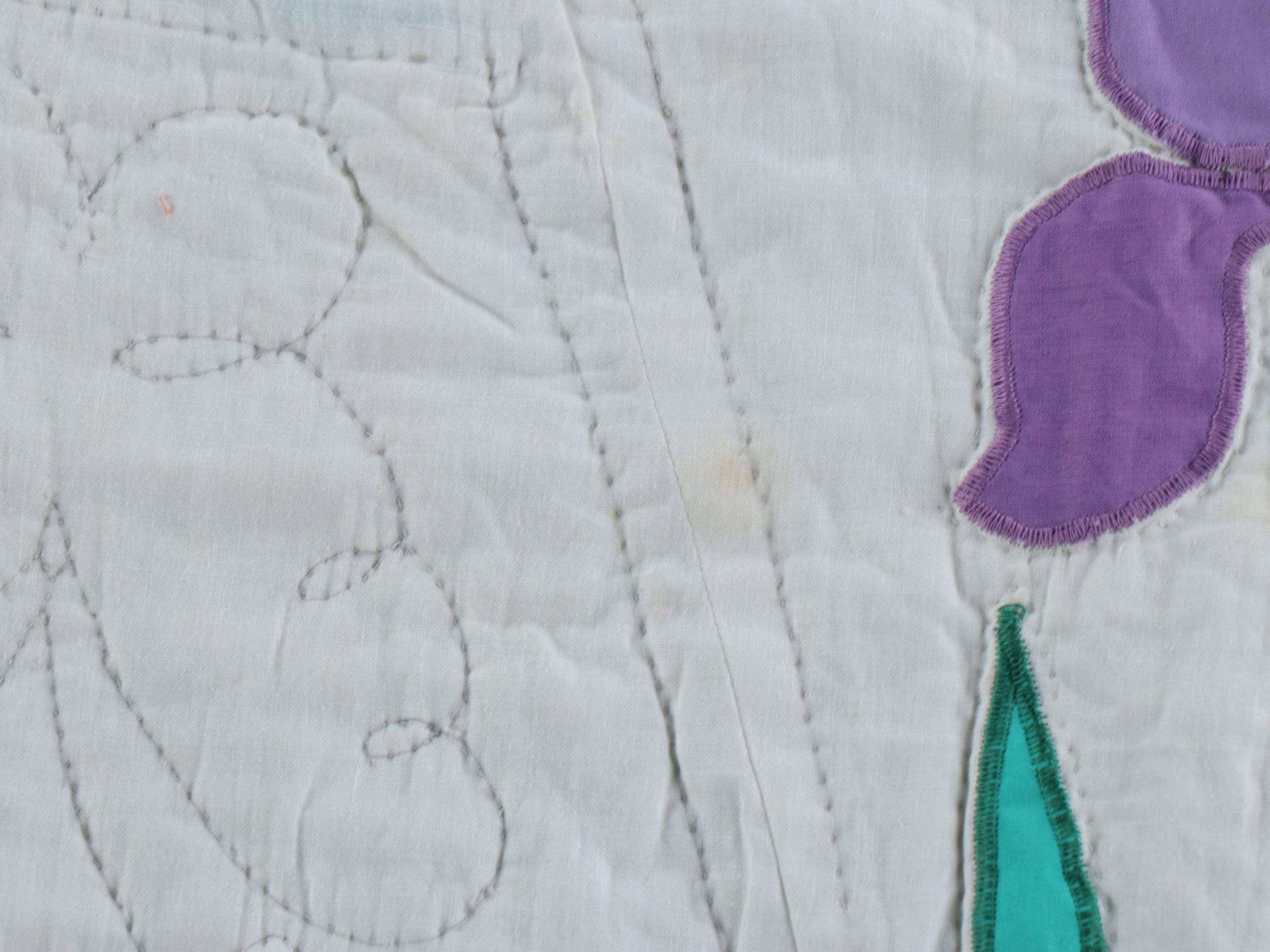 Hand-Pieced "Sunbonnet Sue" and Iris Blooms Appliquéd Quilts