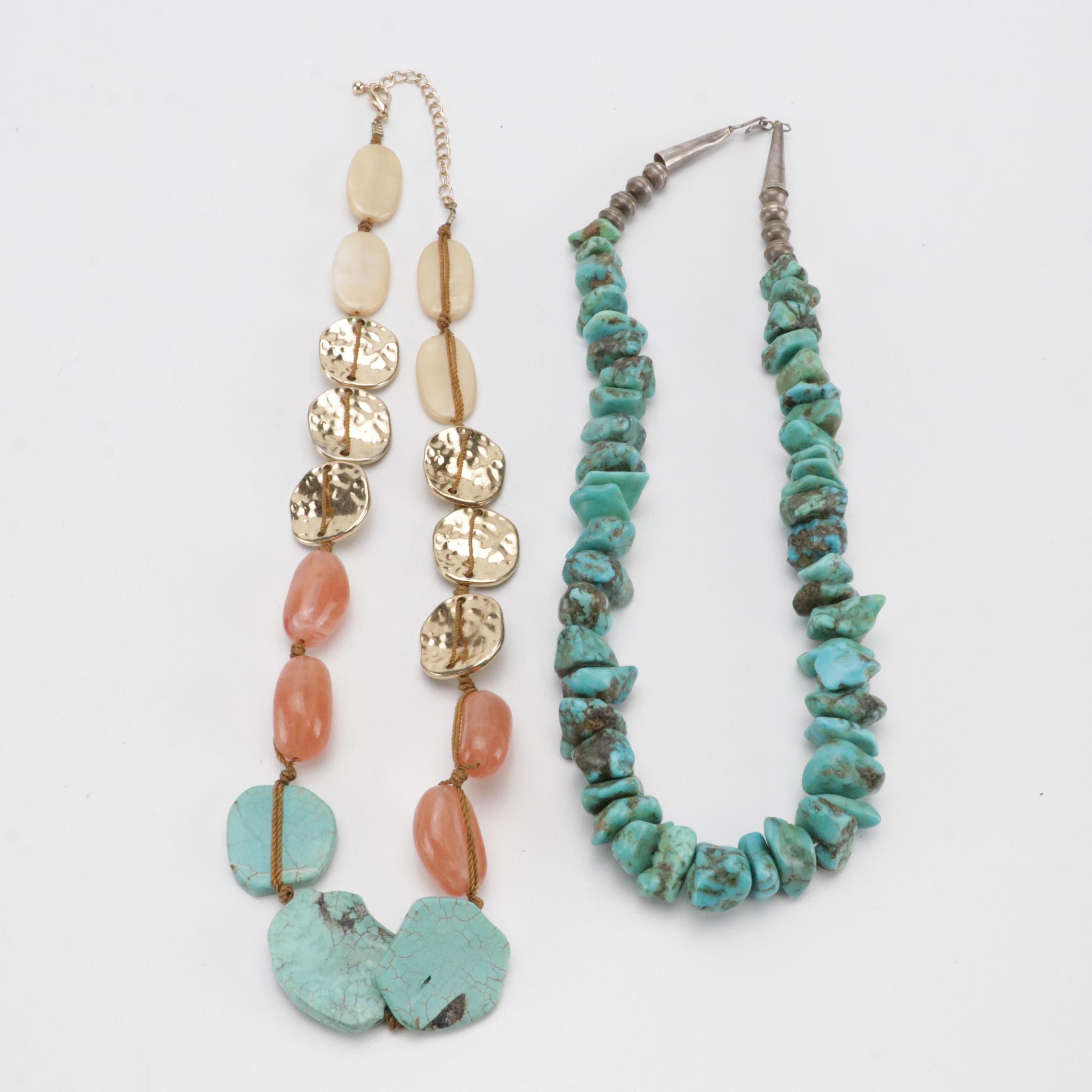 Turquoise Stone and Other Beaded Necklaces